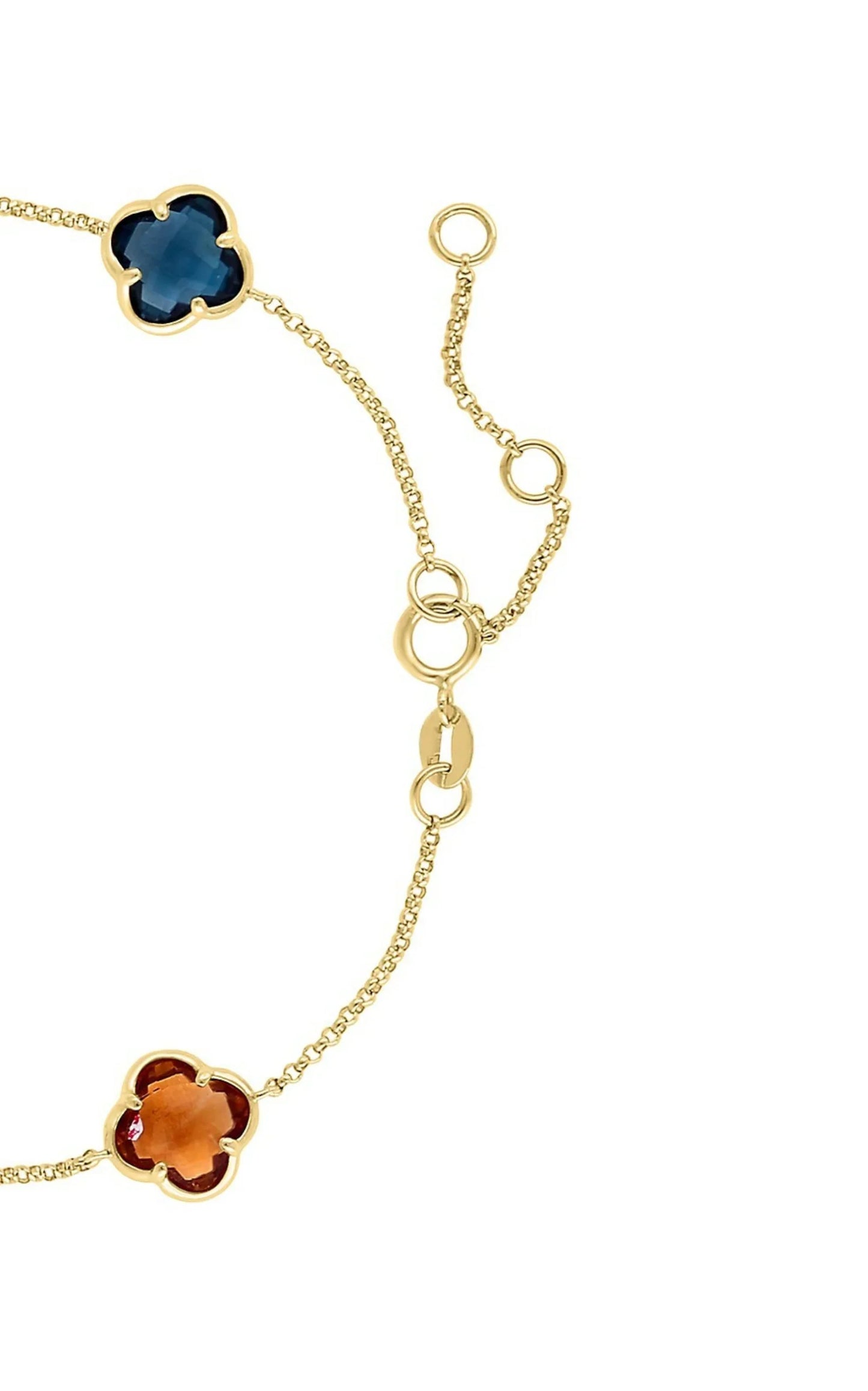 Multi-Gemstone Clover Link Bracelet (6-3/4 ct. t.w.) in 14k Gold