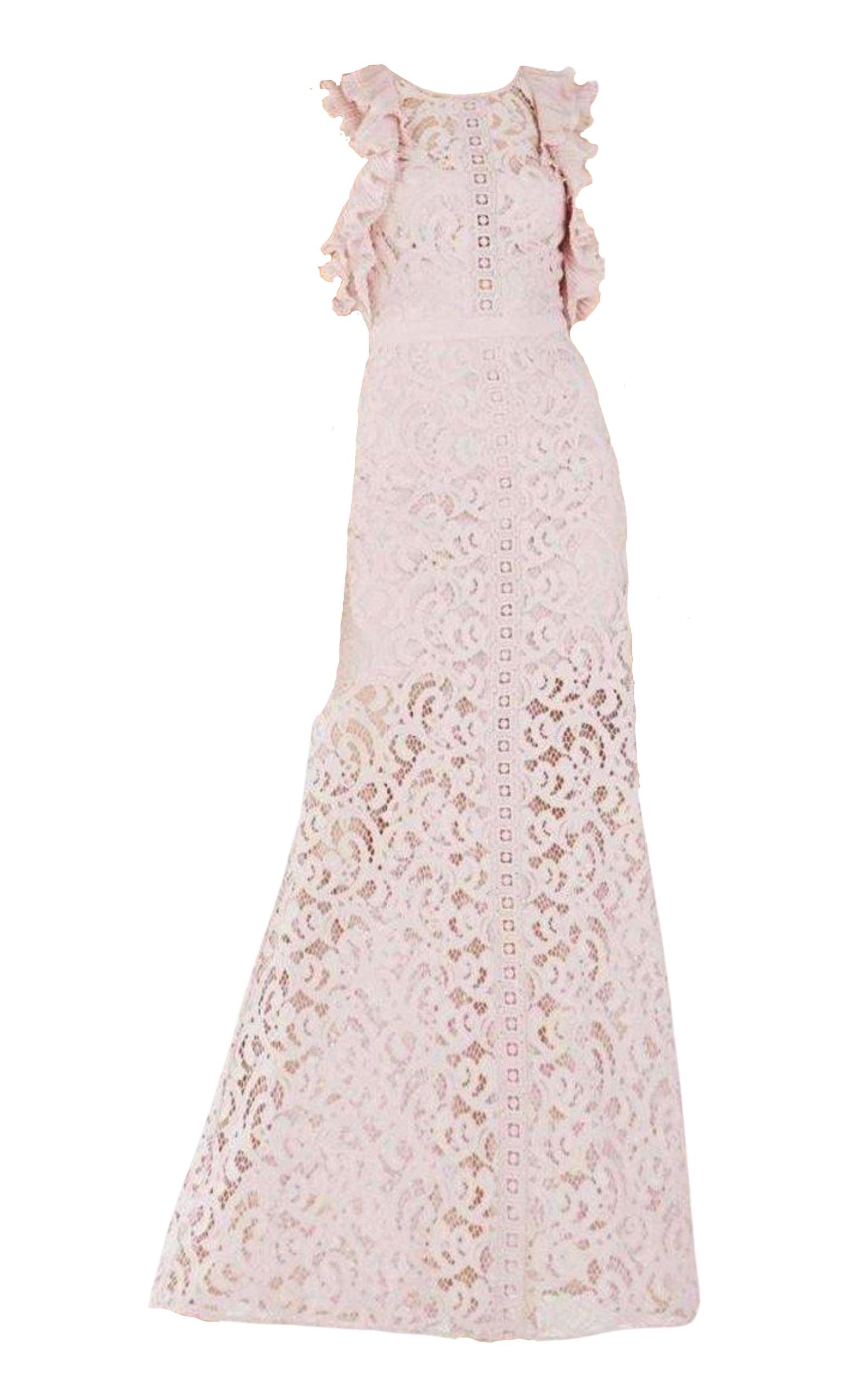 BCBGMAXAZRIA Geanna Lace Blocked Gown Runway Catalog