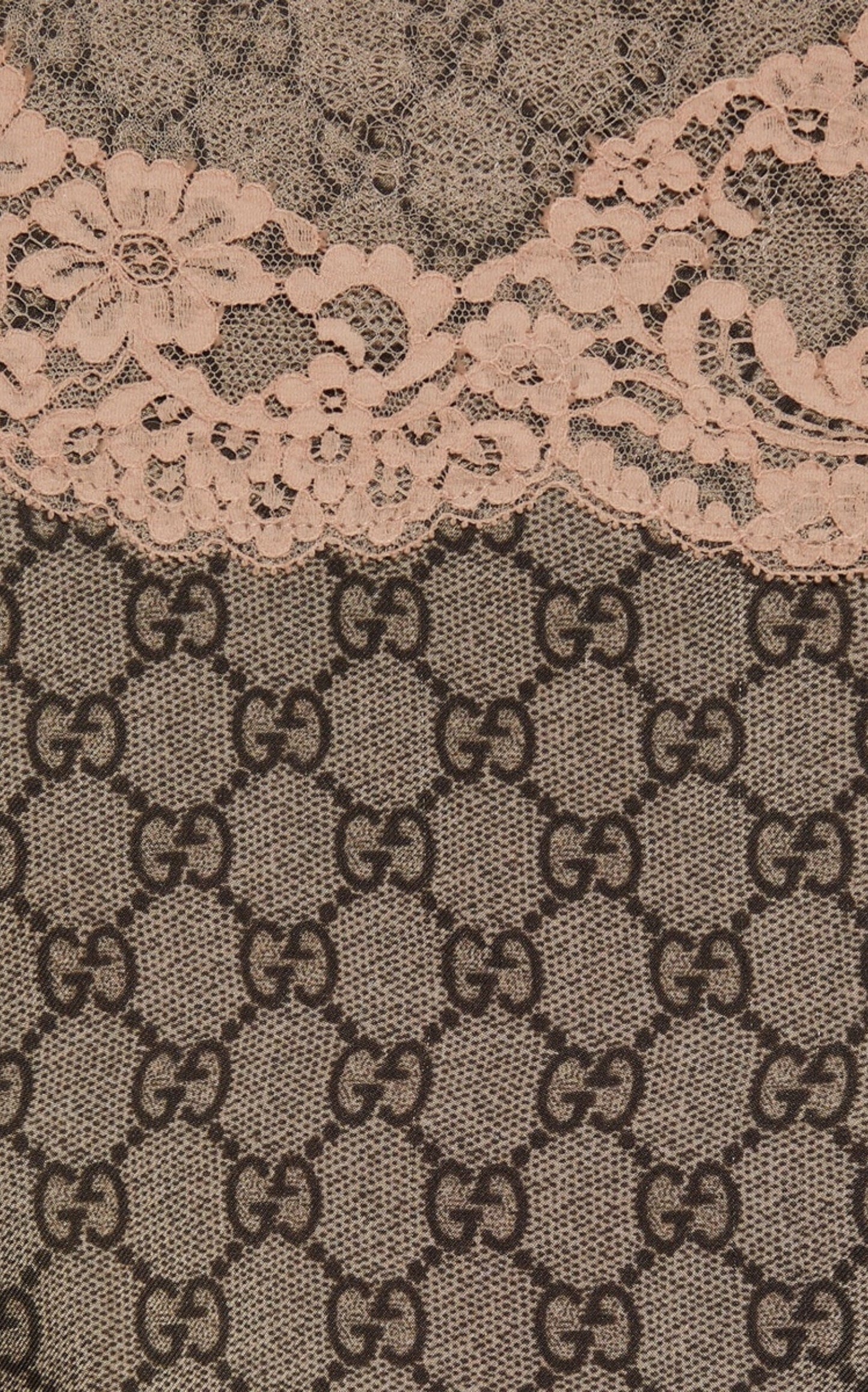 Gg Supreme Lace-Trimmed Silk Maxi Dress