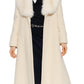 Cosmogonie Belted Faux Fur-Trimmed Wool-Blend Coat
