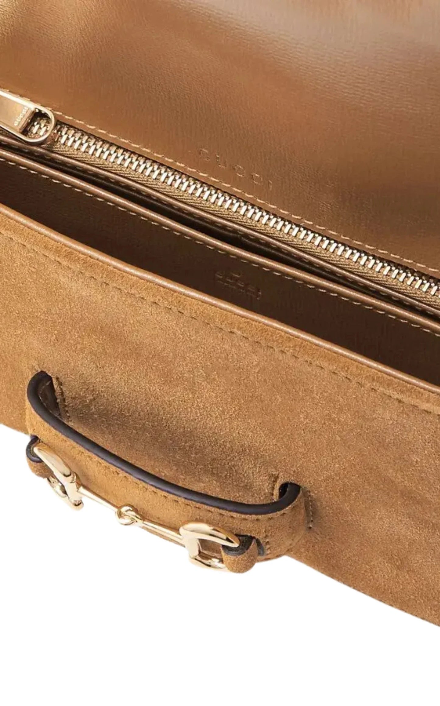 1955 Horsebit Suede Tote Bag with Shearling-Trim