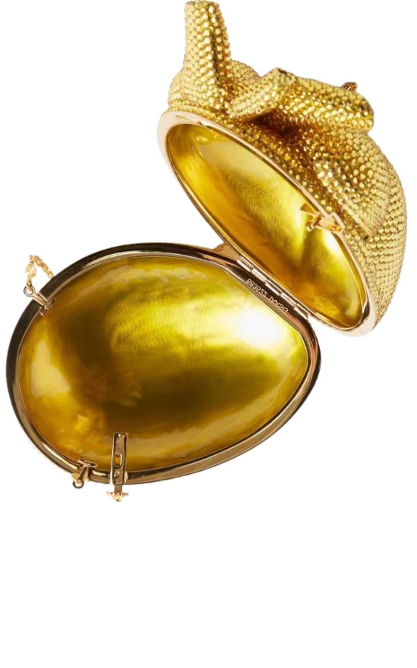 Gold Broadway Heart Crystal-Embellished Clutch Bag