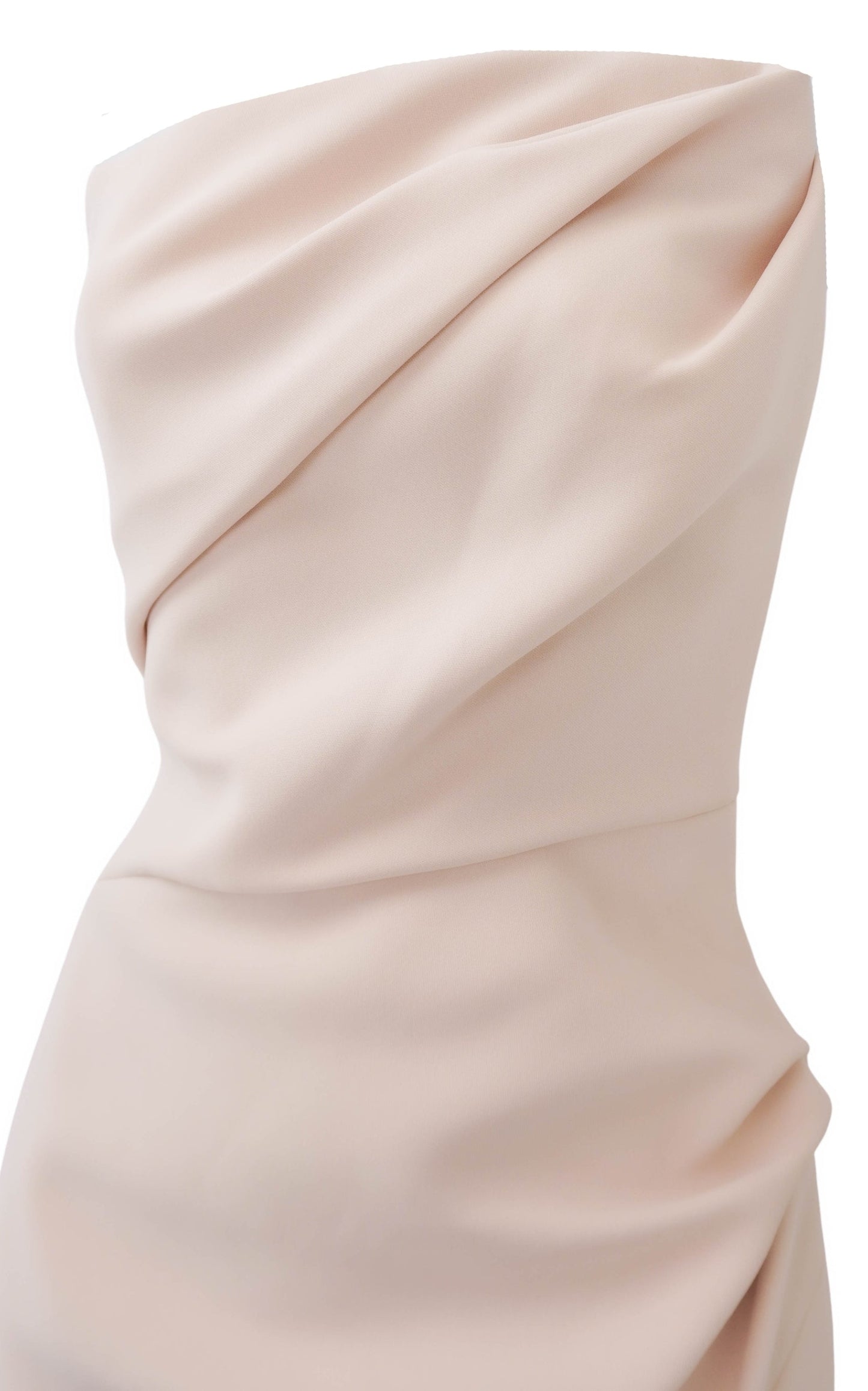 Suffix Strapless Blush Crepe Midi Dress