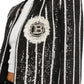  BalmainSequinned Black White Striped Spencer Jacket - Runway Catalog
