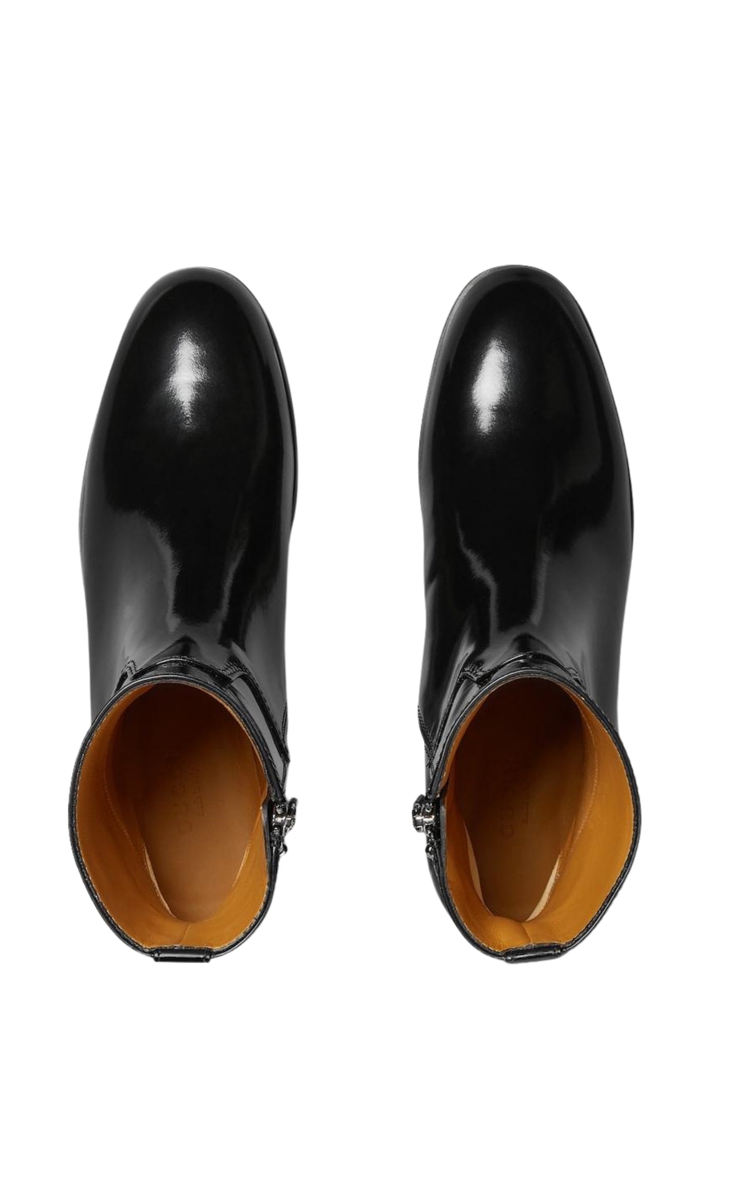 GG Black Leather Slim Horsebit Boots