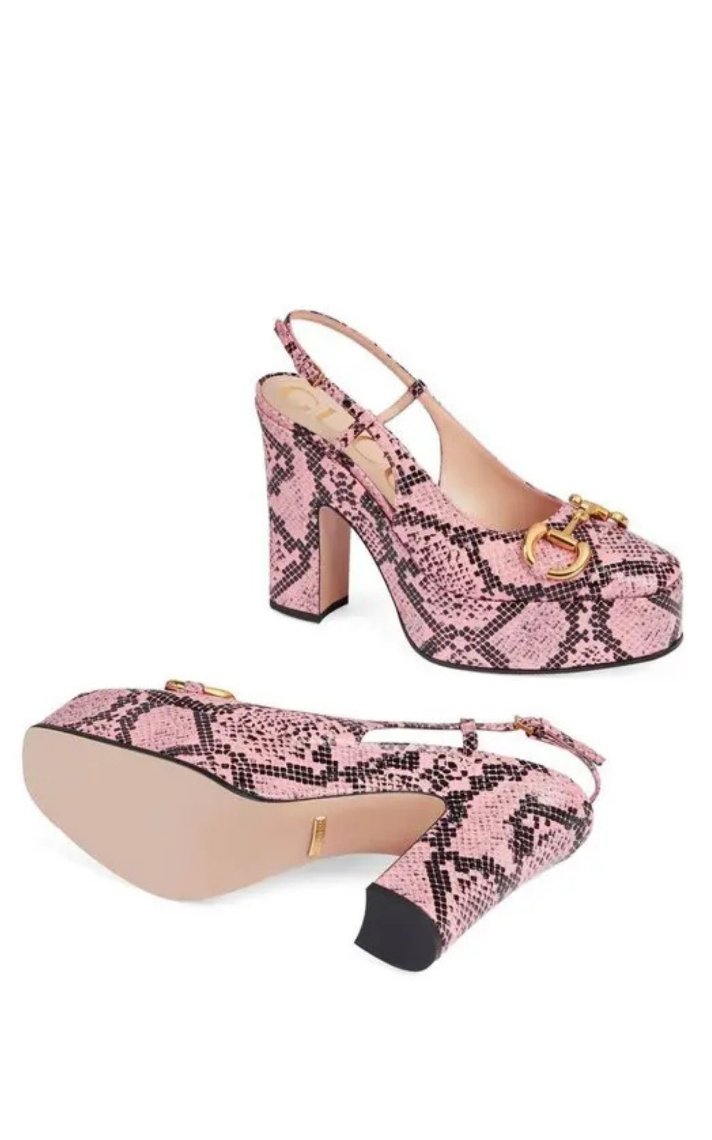 Python Snakeskin-Print Platform Pumps