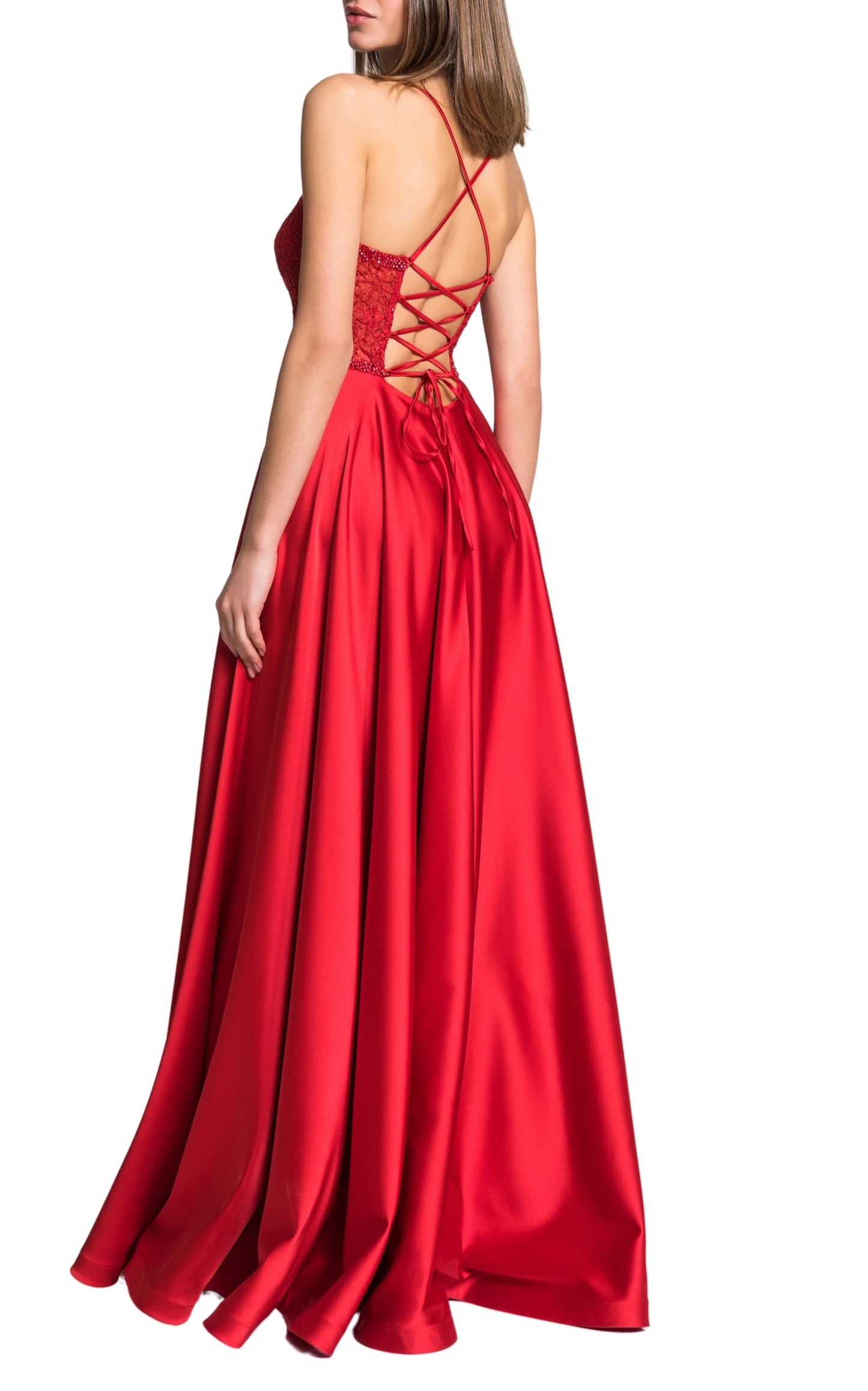 Open Back Formal Long Prom Ball Gown