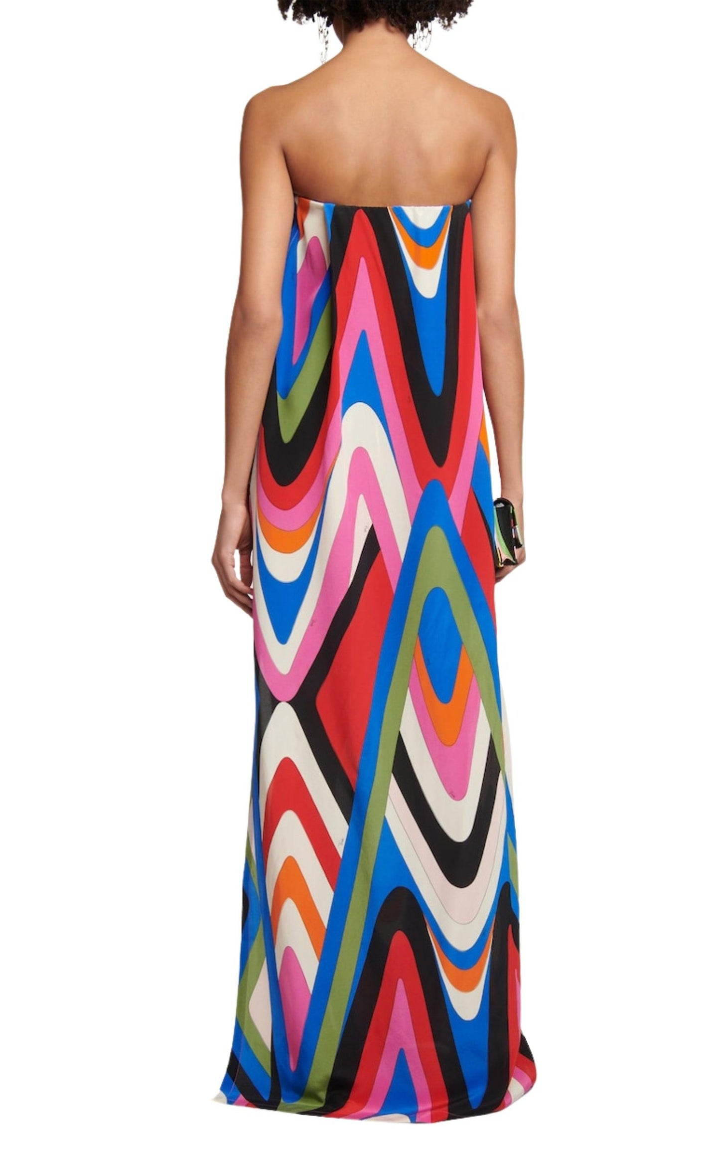 Geometric-print  Silk Gown Dress