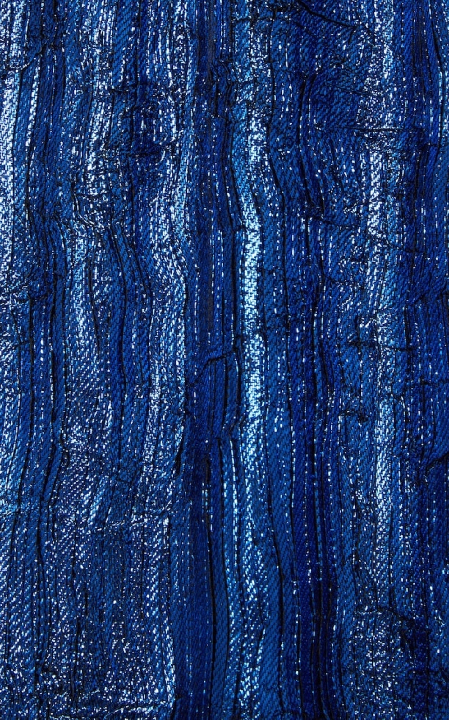 Shiny Blue Lurex Midi Skirt