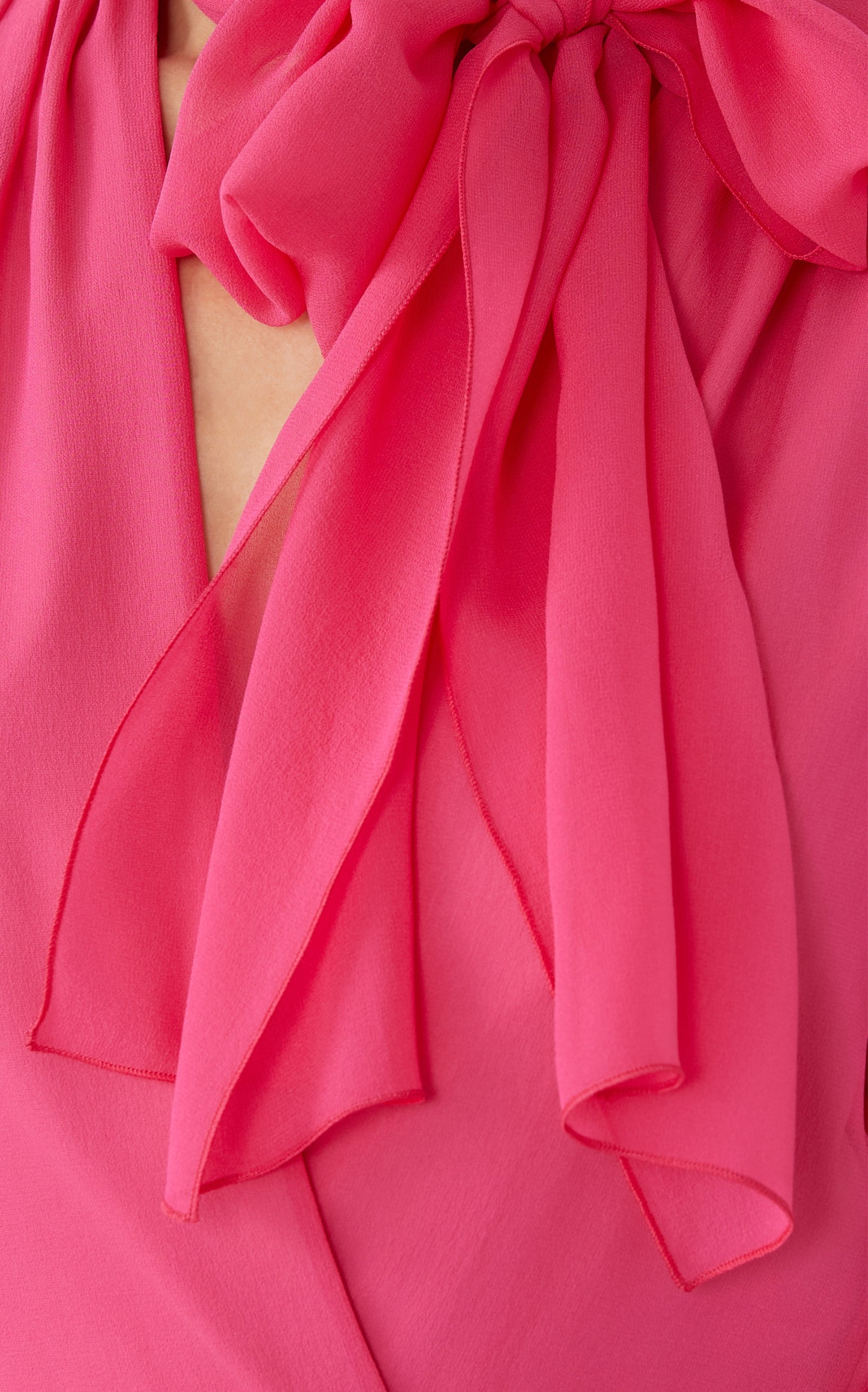 Pink Ruffle Silk Georgette Dress