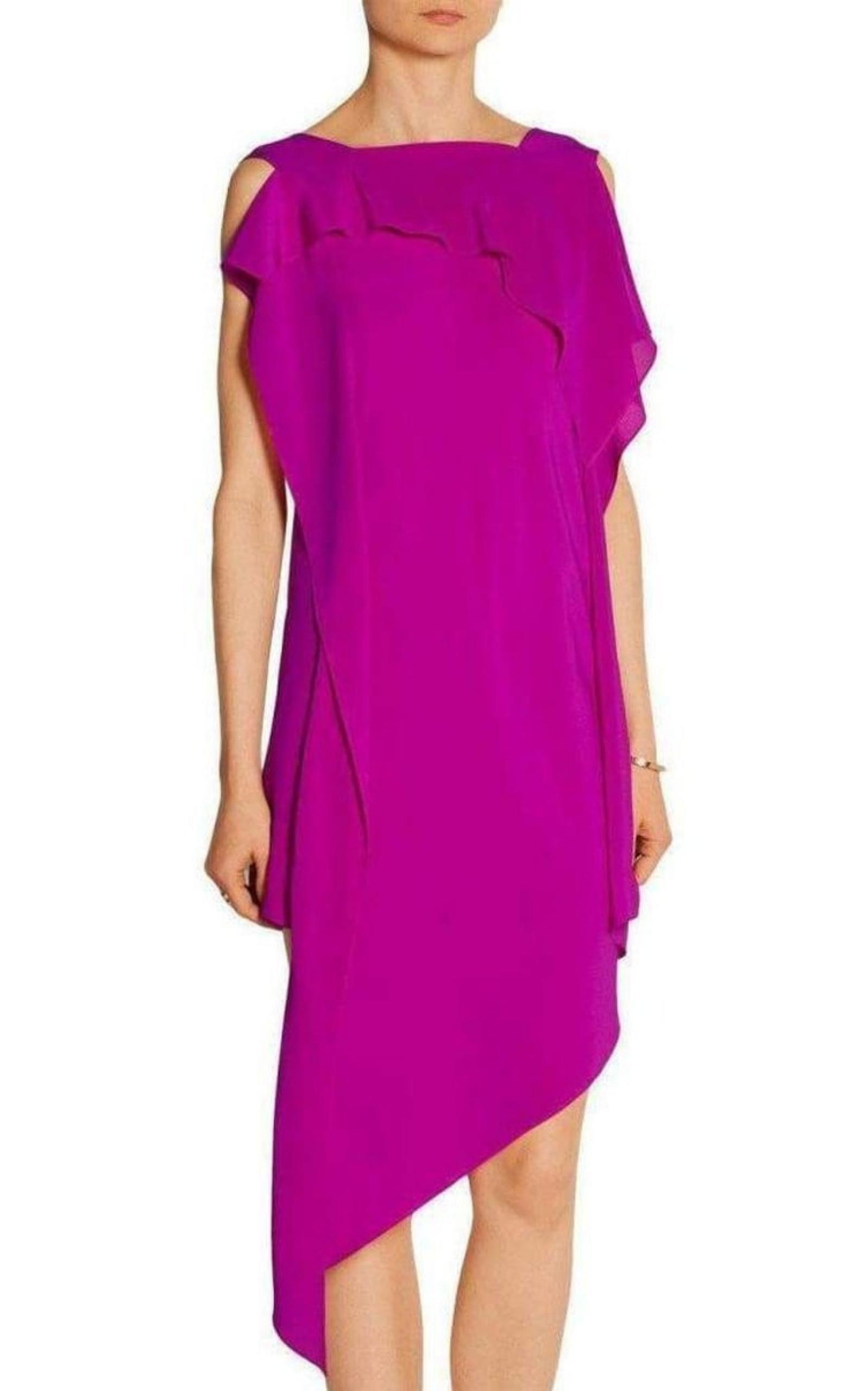  Acne StudiosBarrow Asymmetric Silk Crepe de Chine Dress - Runway Catalog