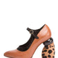  Dries Van NotenCamel Leopard Leather Mary Jane Shoes - Runway Catalog