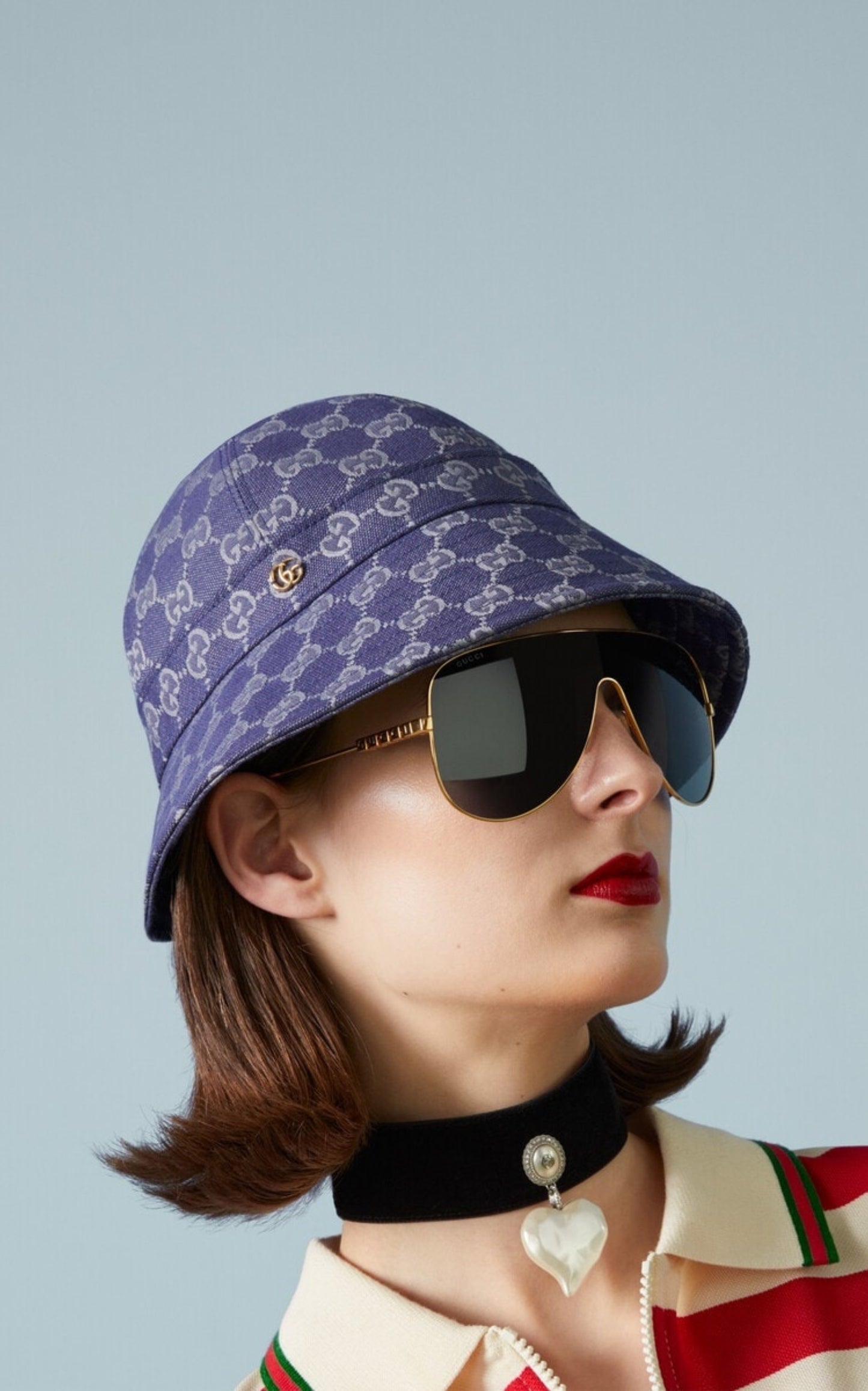 Blue Monogrammed Bucket Hat