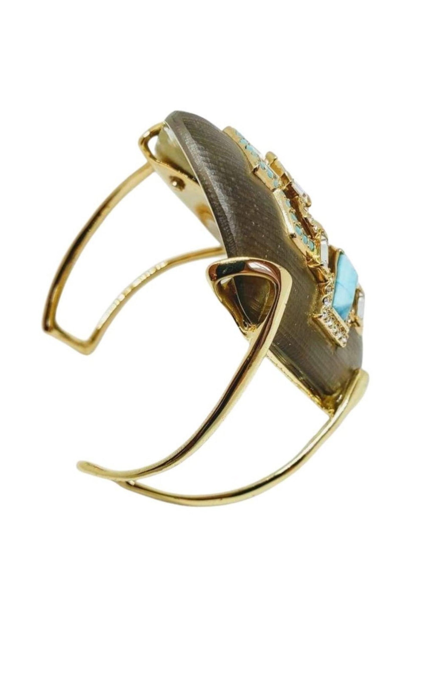  Alexis BittarCrystal and Turquoise Cuff Bracelet - Runway Catalog