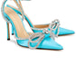  MACH & MACH110 Turquoise Crystal-embellished Satin Pumps - Runway Catalog
