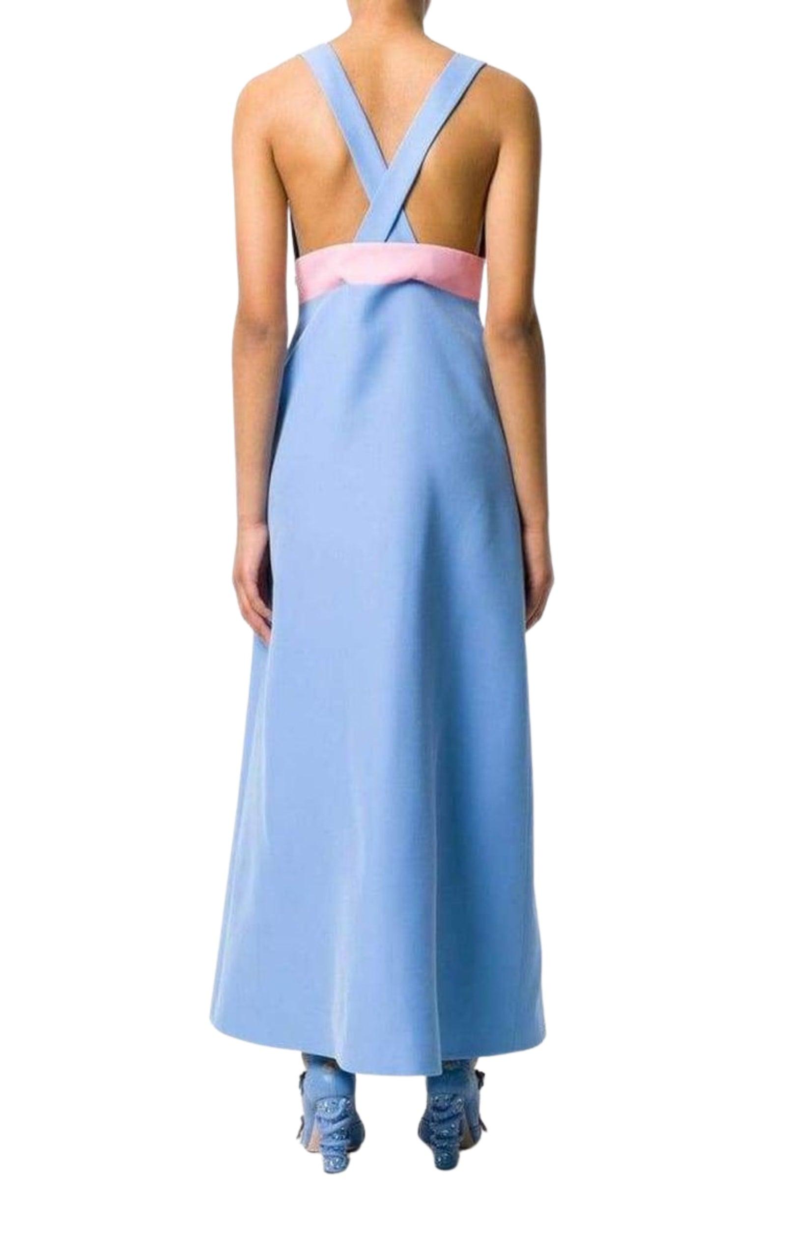  GucciFloor-Length Bow Detail with V Neck Gown - Runway Catalog