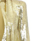  BalmainFringed Gold Sequined Midi Dress - Runway Catalog