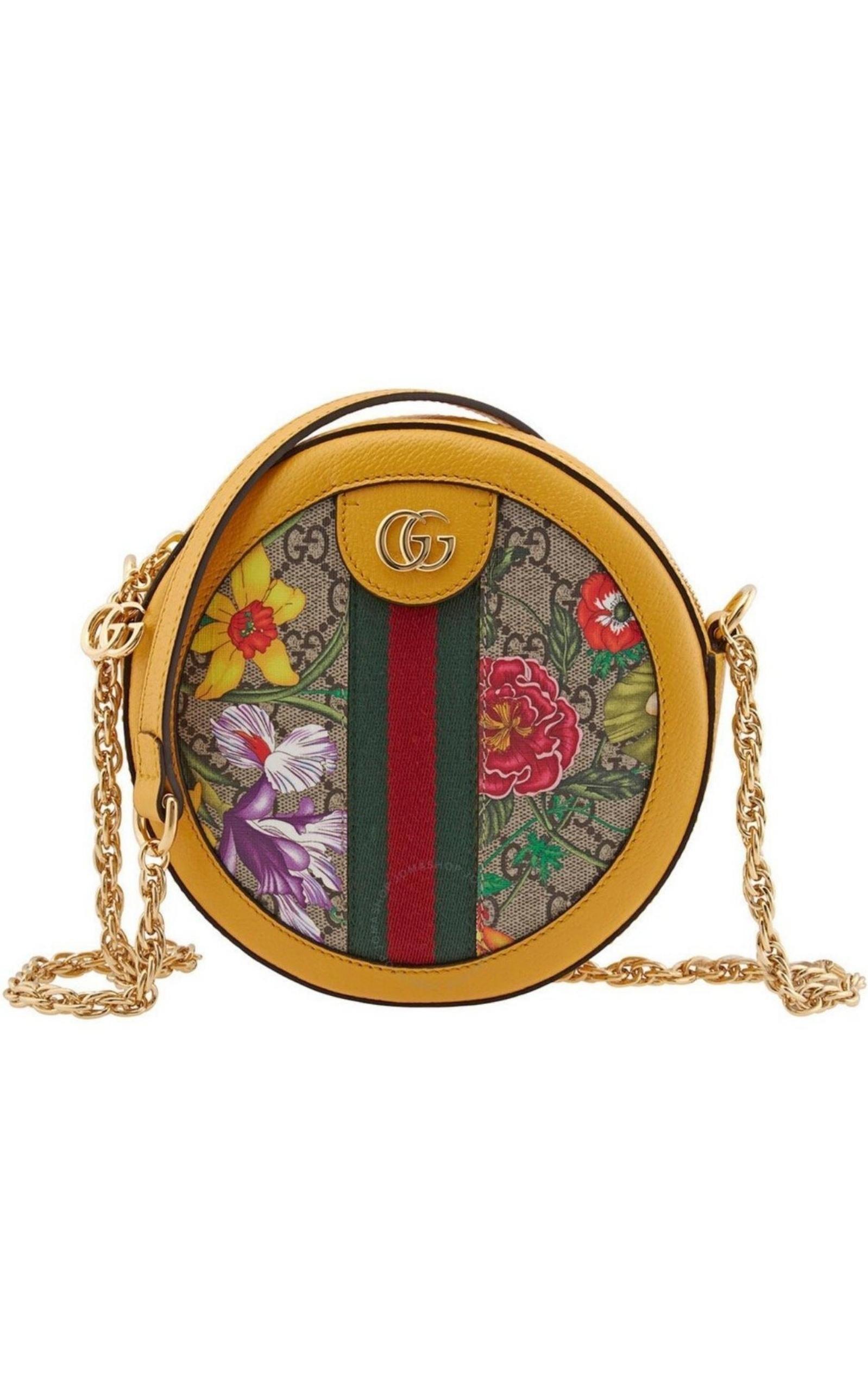 Ophidia round leather crossbody bag Gucci Multicolour in Leather