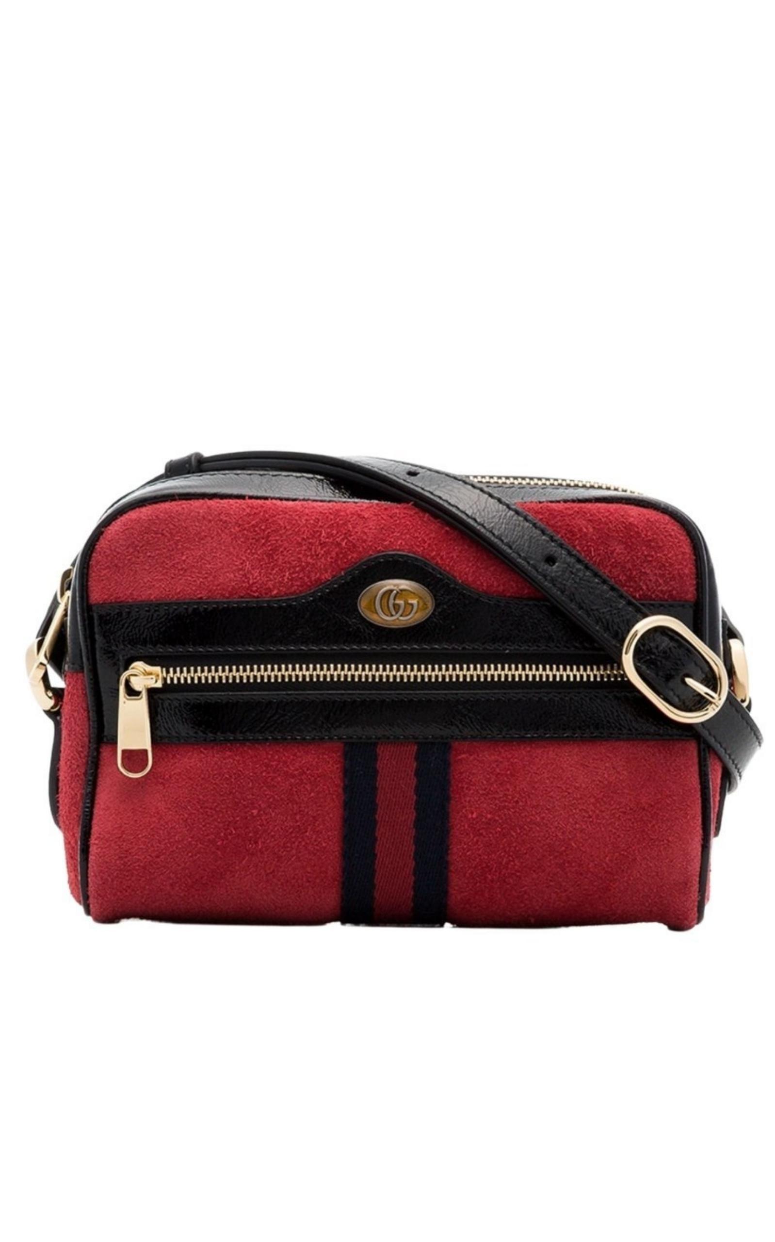 Red Ophidia Suede Mini Bag