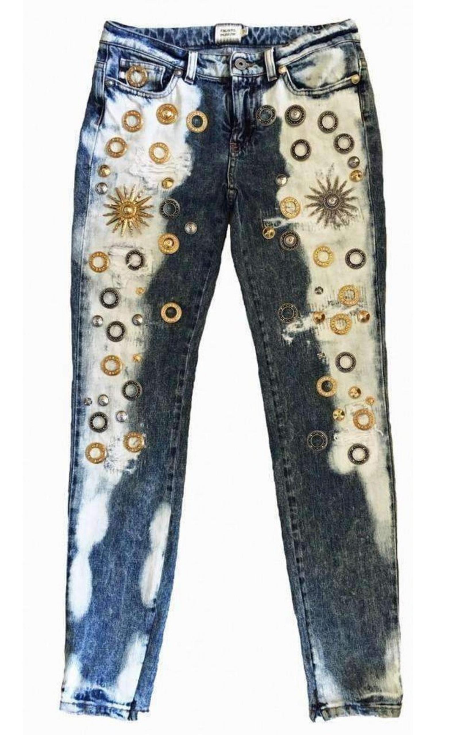 Re-Worked Jeans: Patchwork, Embellished, Embroidered, + Painted