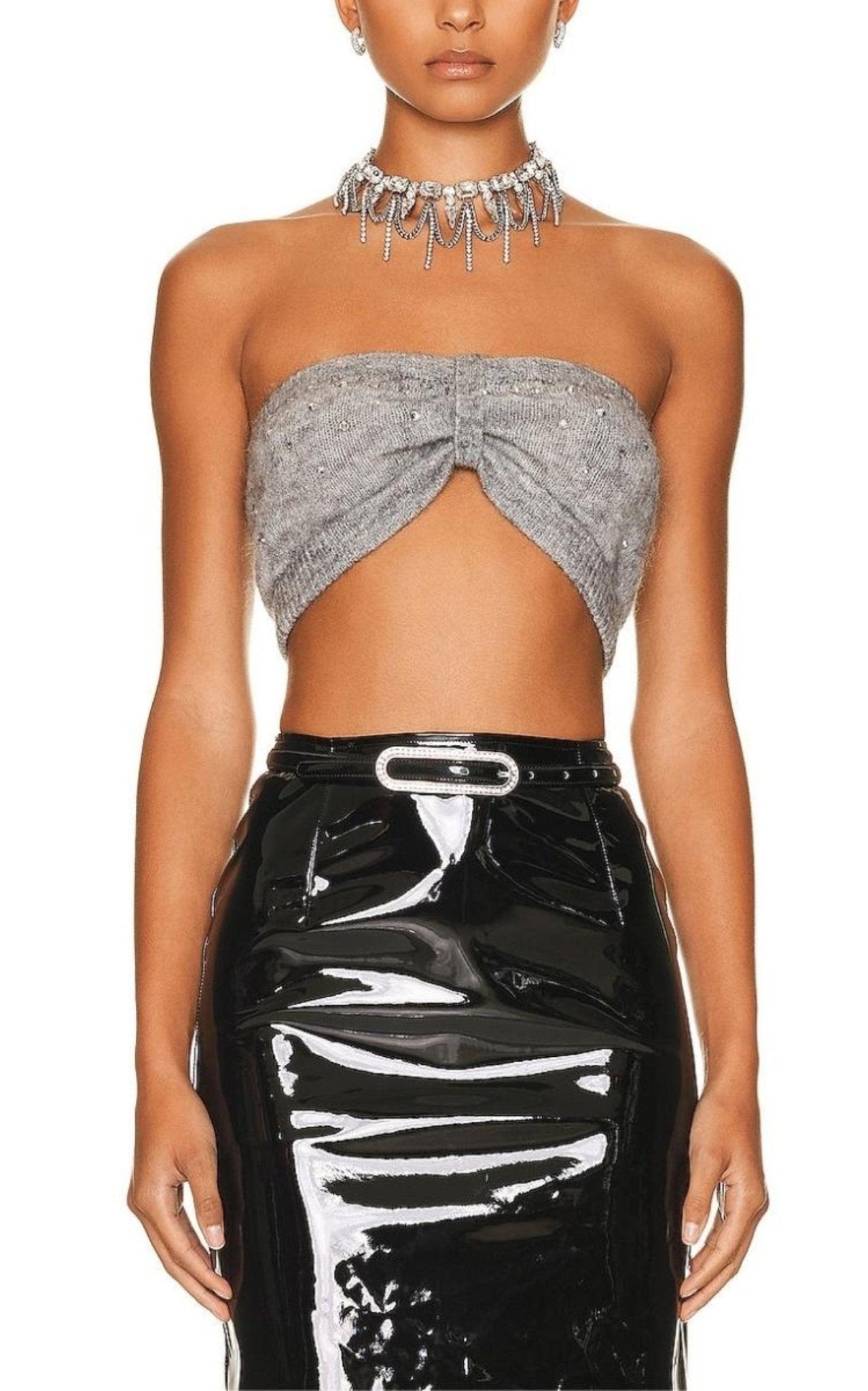 Alessandra Rich Crystal - Layered Chocker Necklace - Runway Catalog