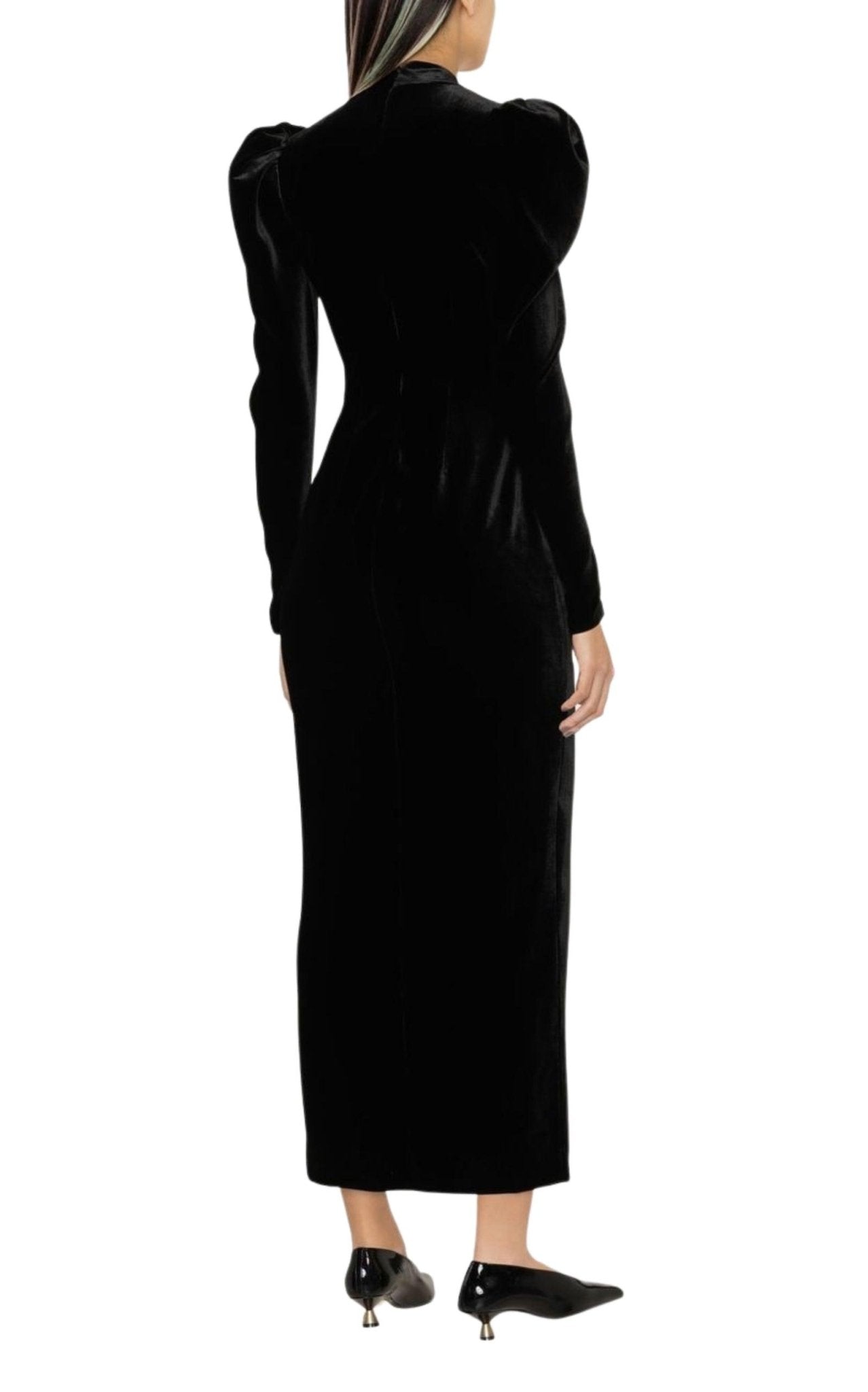 Alessandra Rich Puff - Shoulders Velvet Gown - Runway Catalog