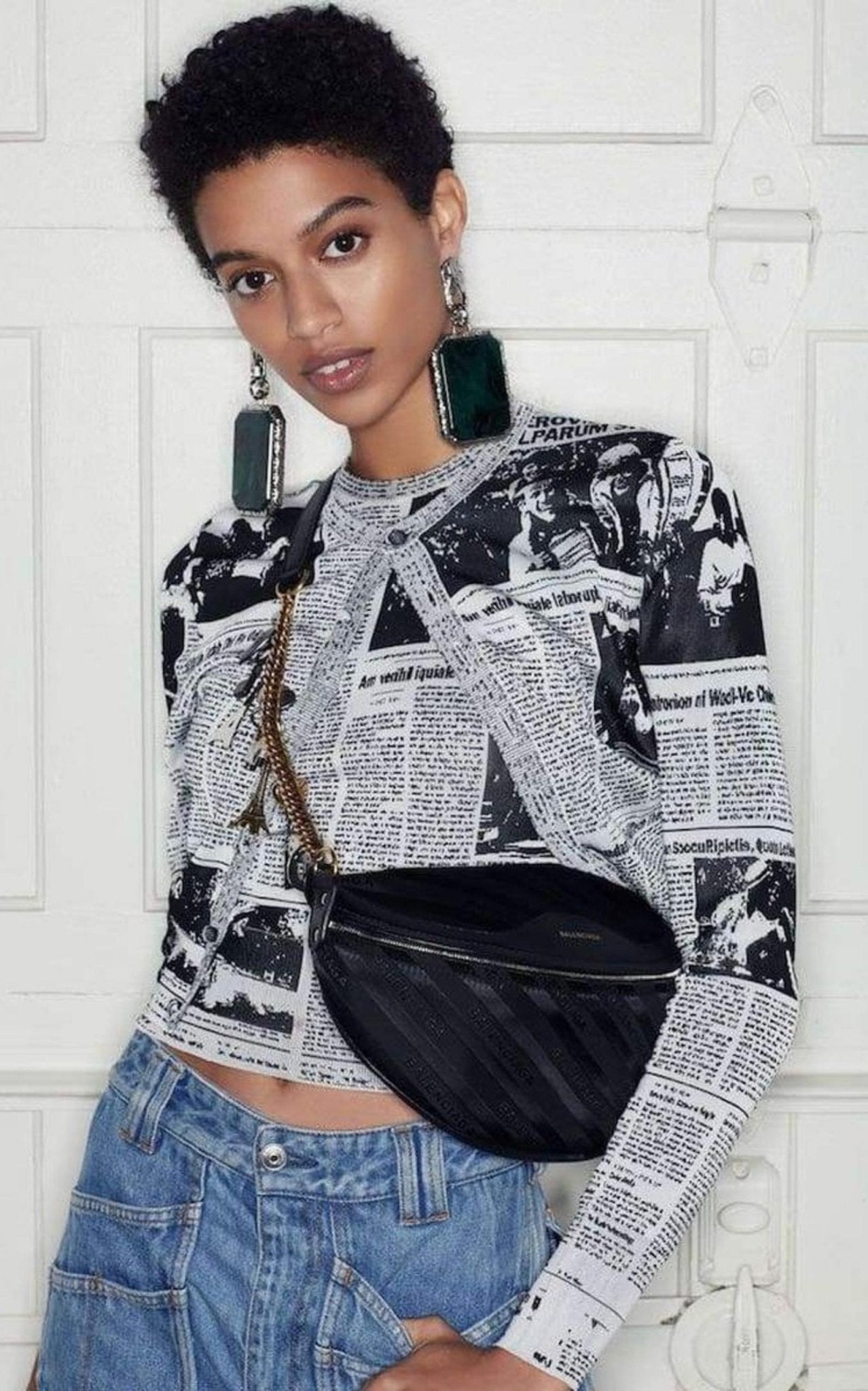 Balenciaga Black Leather Souvenir Belt Bag - Runway Catalog