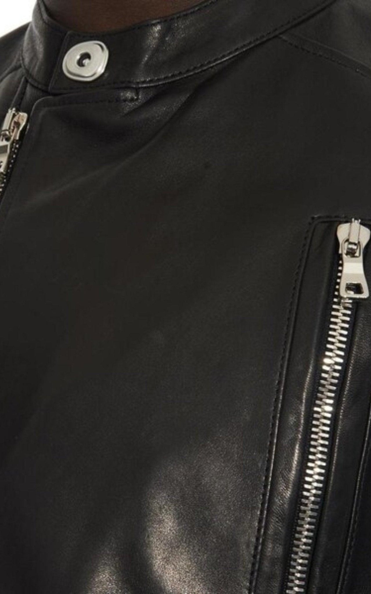 Balmain Black Leather Biker Jacket - Runway Catalog