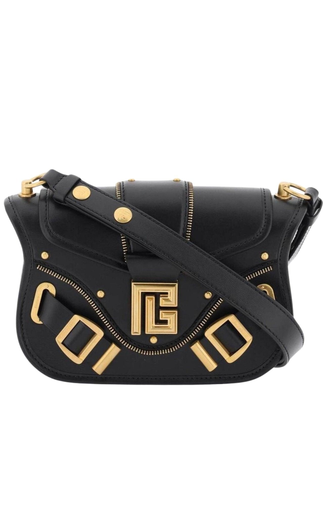 Balmain Blaze Leather Shoulder Bag - Runway Catalog