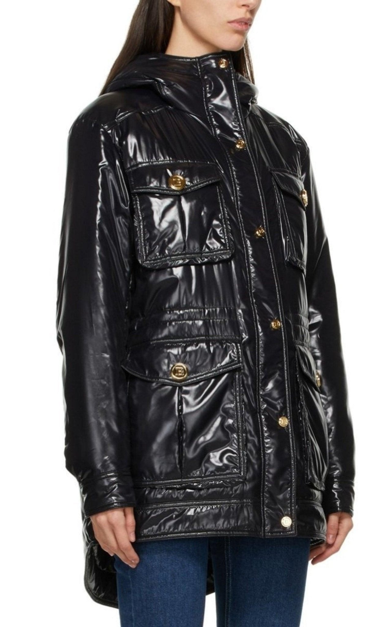 Balmain High - shine Hooded Jacket - Runway Catalog