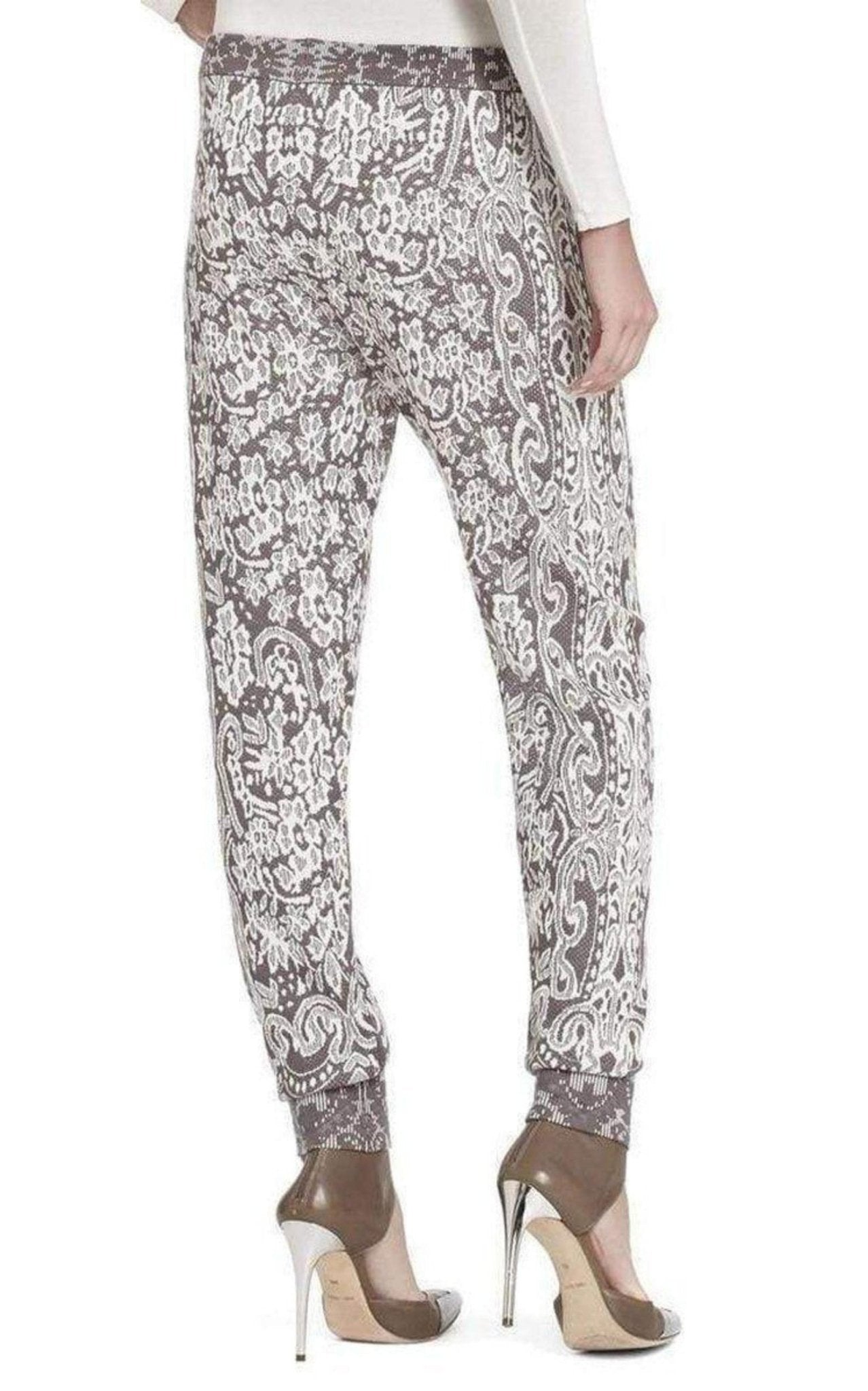 BCBGMAXAZRIA Alder Relief Jacquard Lace Silk Blend Sweat pant - Runway Catalog