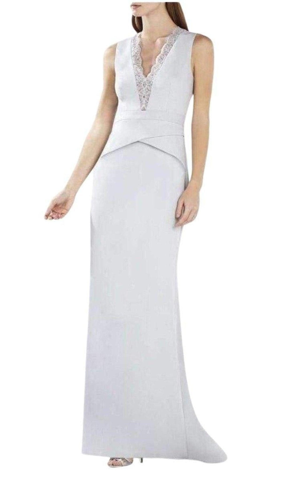 BCBGMAXAZRIA Alyza Deep V Lace Insert Dress - Runway Catalog