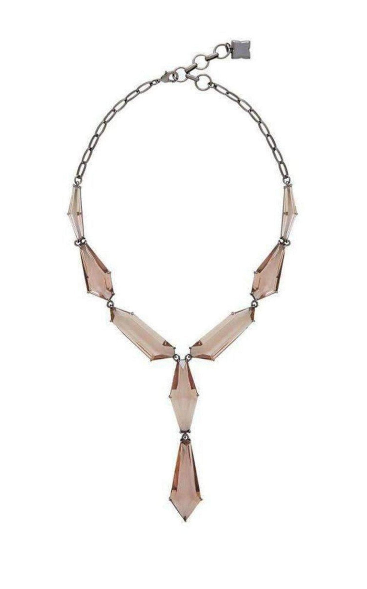 BCBGMAXAZRIA Asymmetric Stone Chain Necklace - Runway Catalog