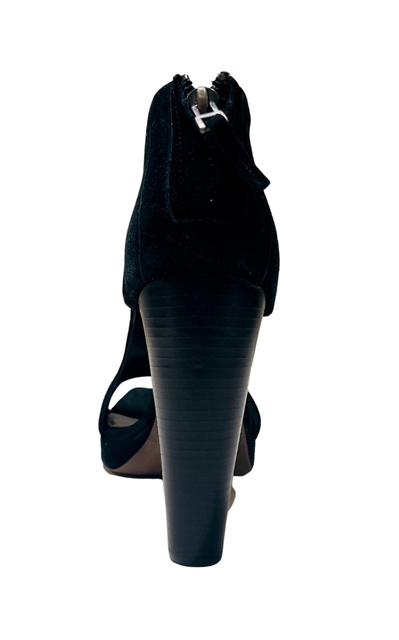 BCBGMAXAZRIA Black Suede Cutout Stiletto Bootie - Runway Catalog