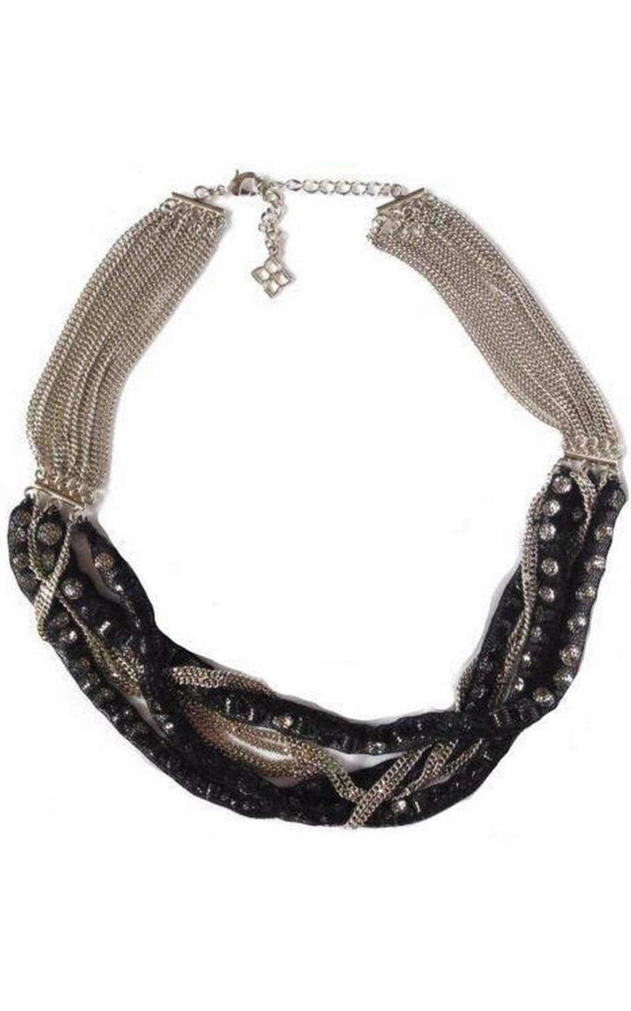 BCBGMAXAZRIA Braided Silver Multiple Chain Necklace - Runway Catalog
