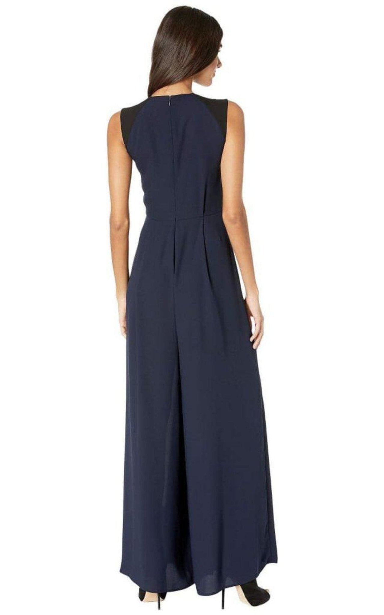 BCBGMAXAZRIA Colorblocked Faux Wrap Jumpsuit - Runway Catalog