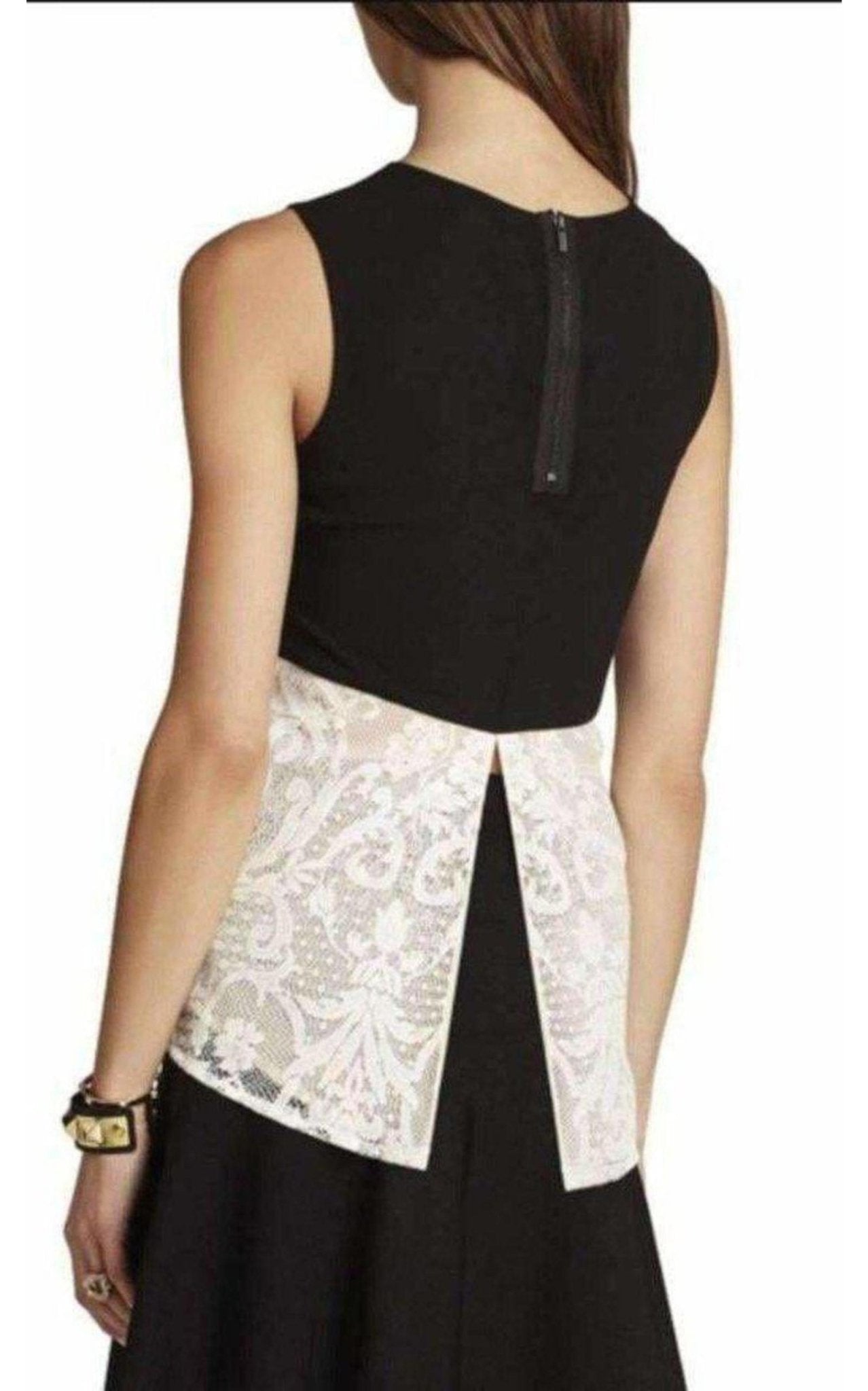 BCBGMAXAZRIA Kaley Sleeveless Lace Top - Runway Catalog
