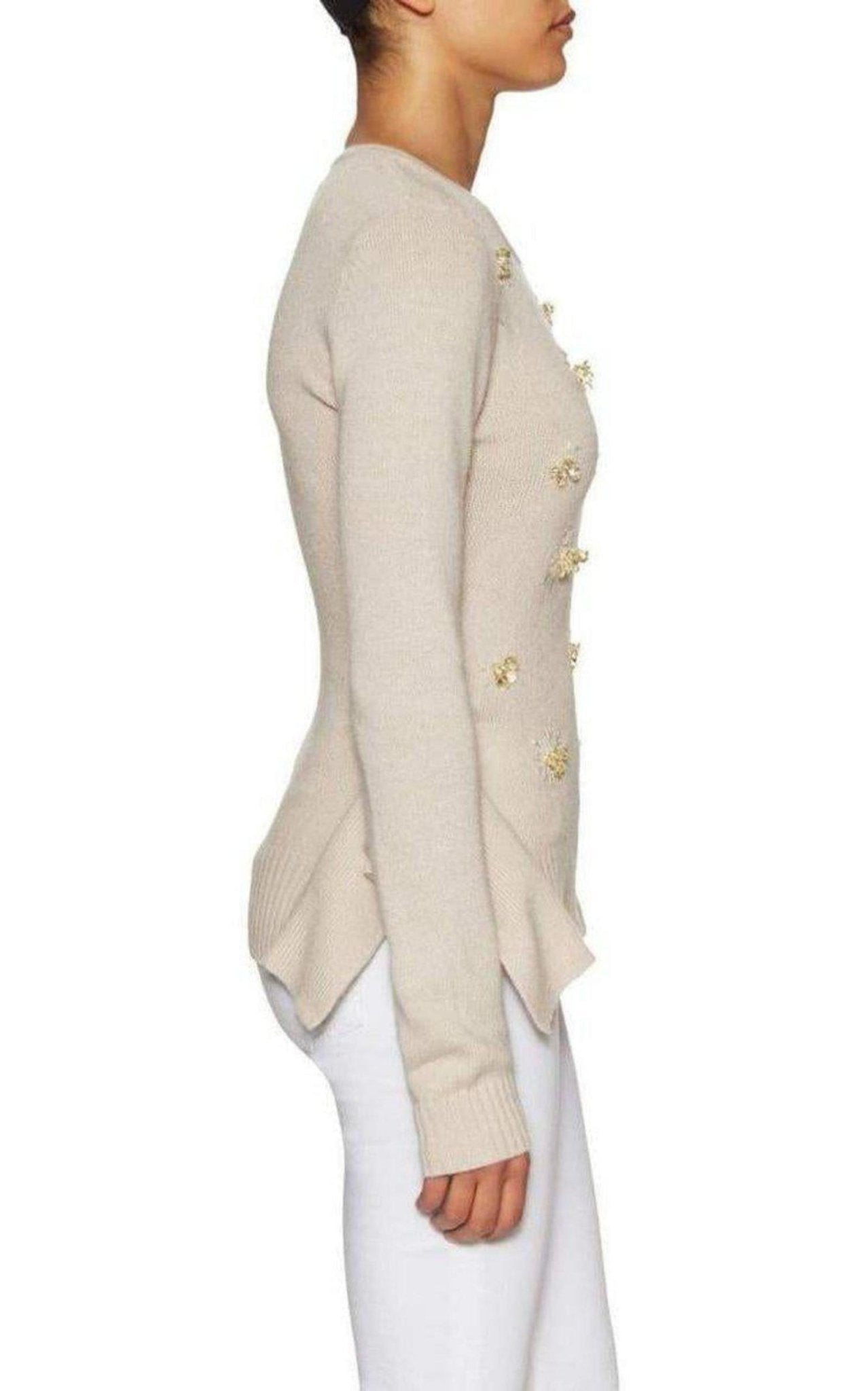 BCBGMAXAZRIA Loretta Beaded Cashmere Blend Pullover - Runway Catalog