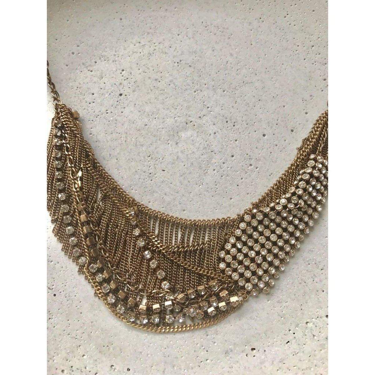 BCBGMAXAZRIA Rhinestone Fringe Necklace - Runway Catalog