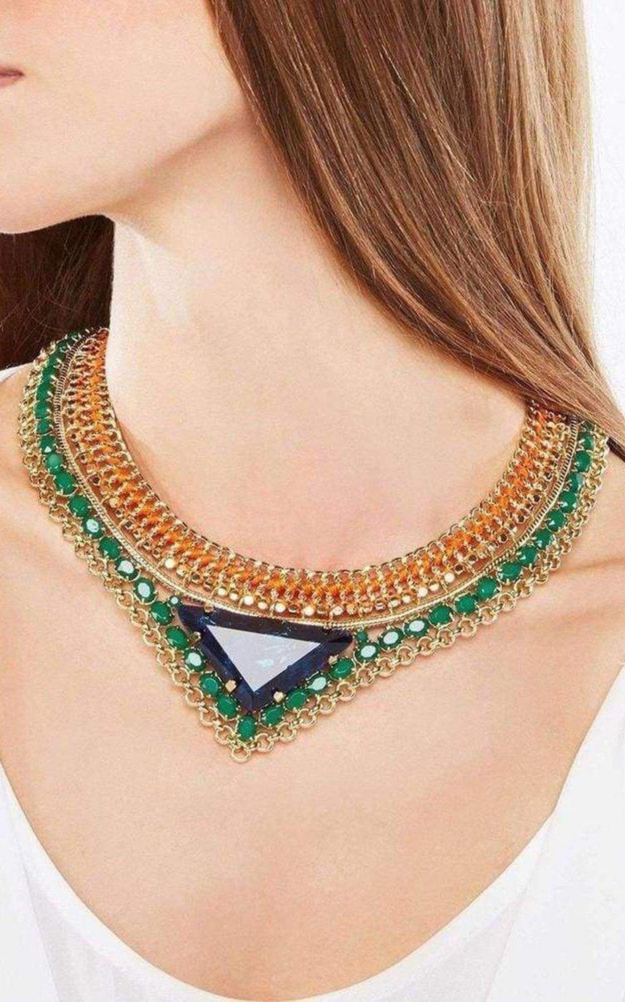 BCBGMAXAZRIA Stone Tribal Malachite Combo Necklace - Runway Catalog