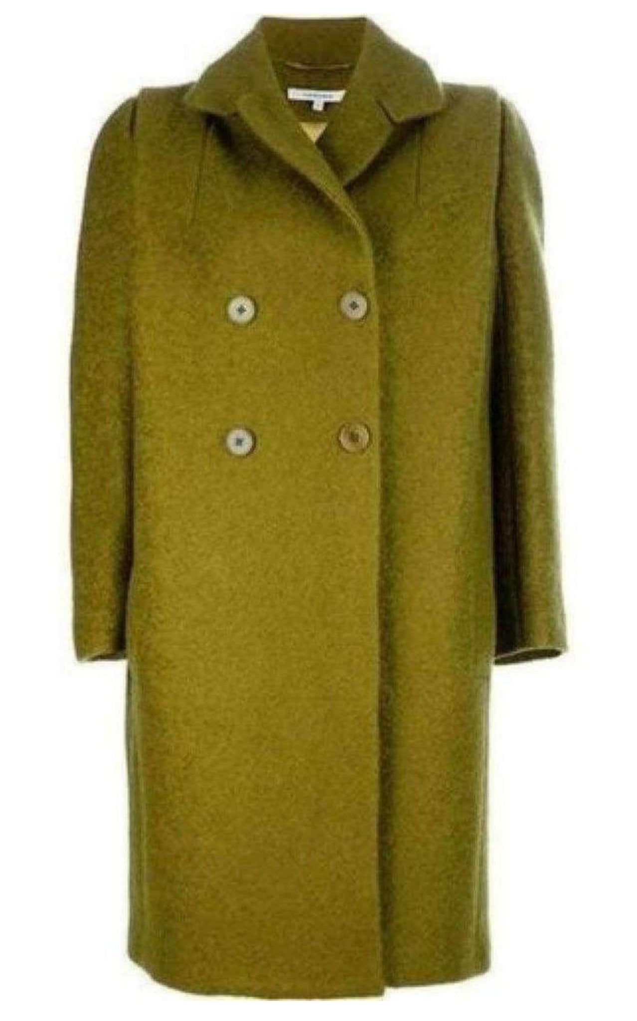 Carven Double Breasted Green Oversized Pea Coat - Runway Catalog