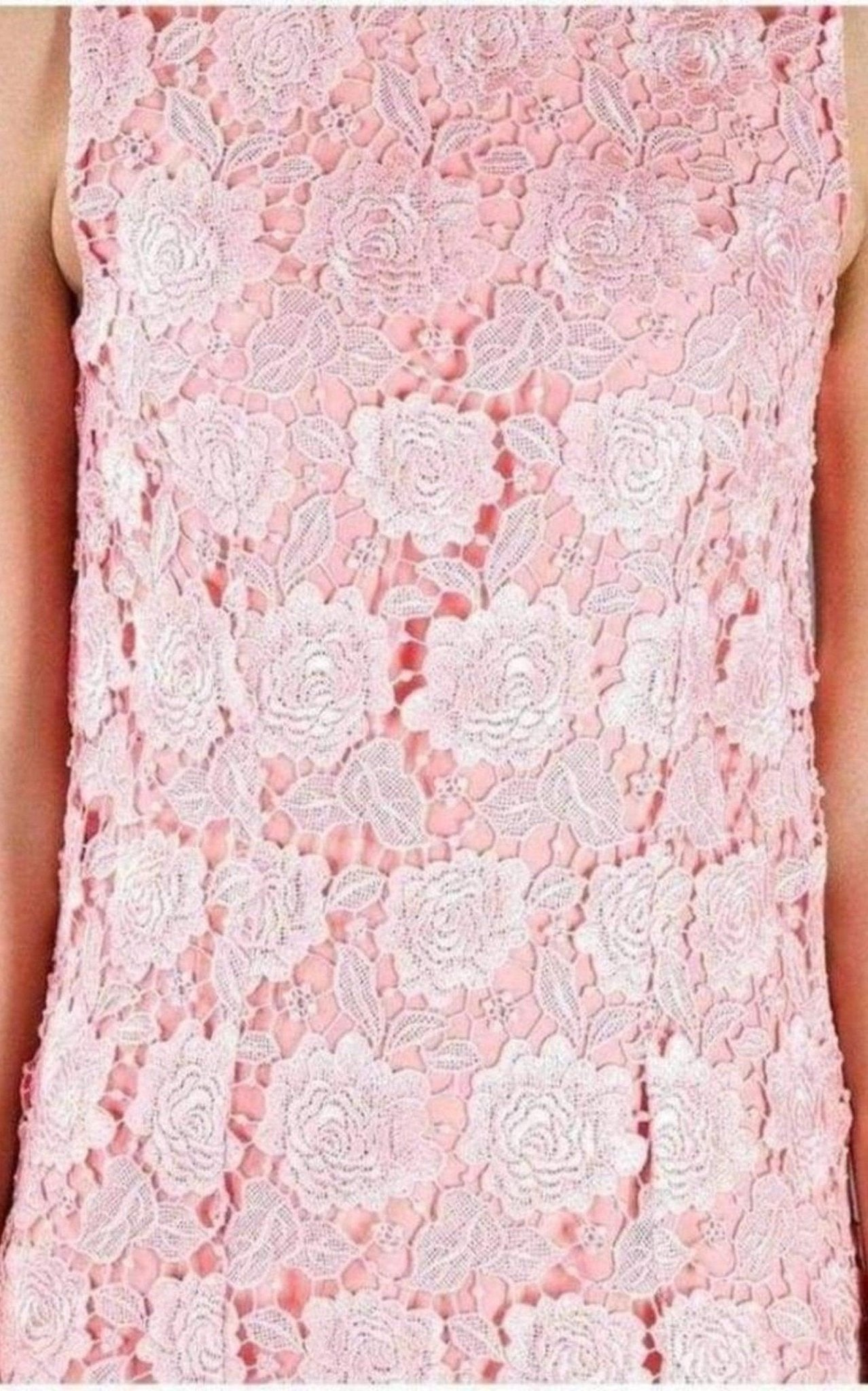 Christopher Kane Coral Lace Overlay Dress - Runway Catalog