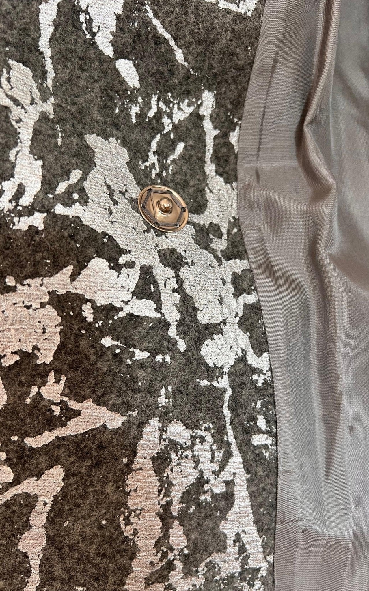 Cult Moda Silver Print Wool Blend Trench Coat - Runway Catalog