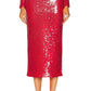 David Koma Red Sequinned Midi Skirt - Runway Catalog