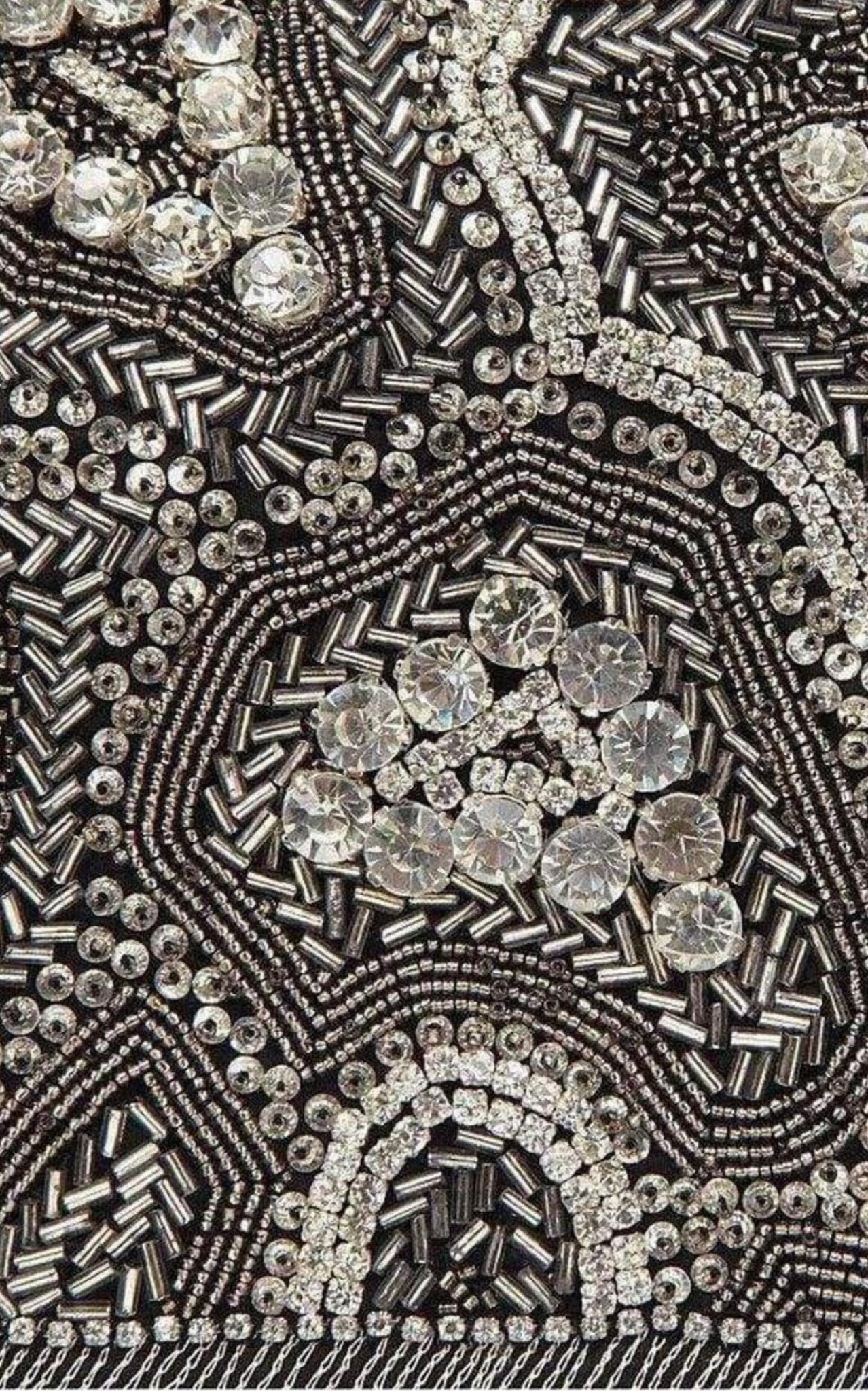 Dries Van Noten Black Nabuck Leather & Swarovski Crystal Clutch - Runway Catalog