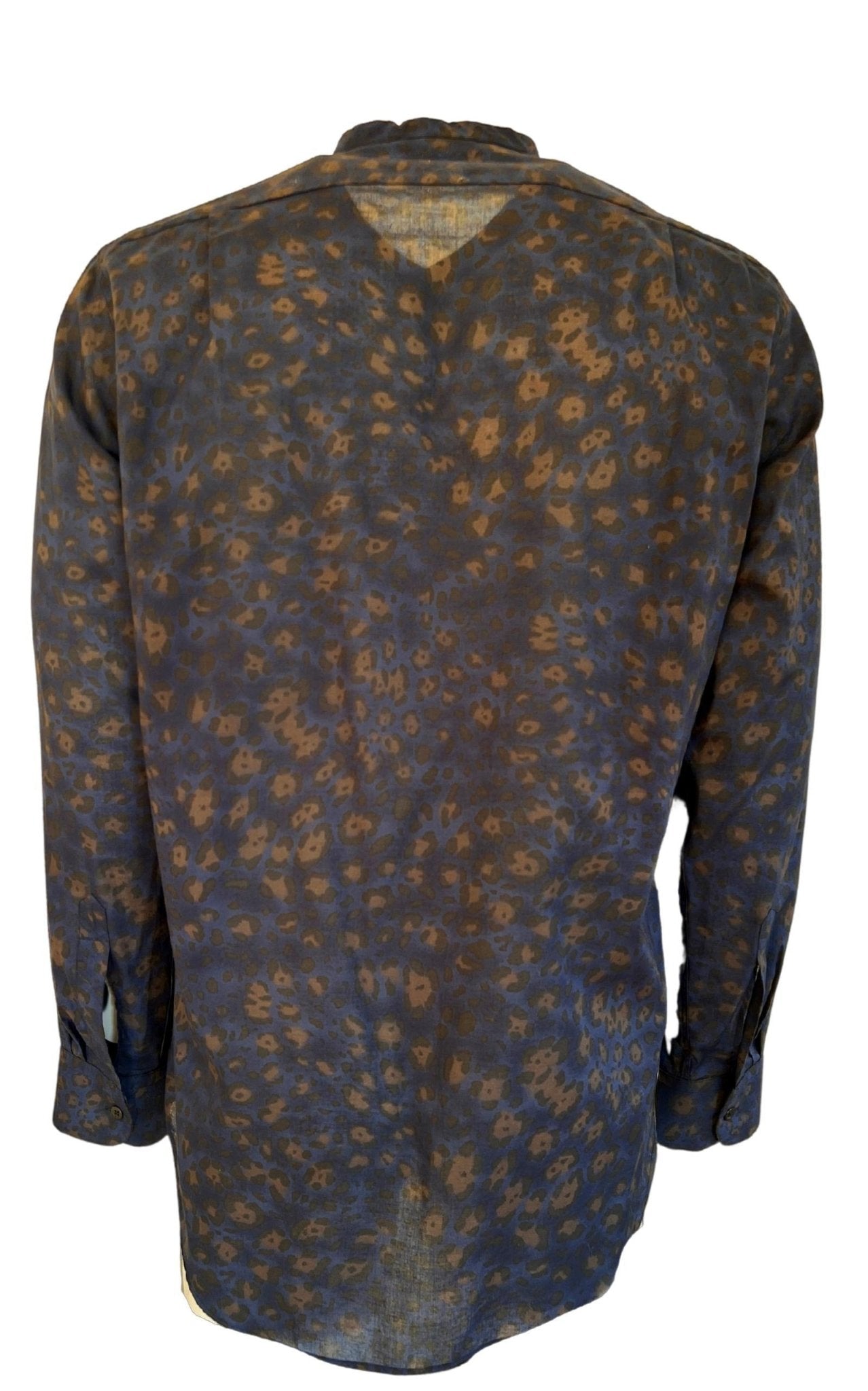 Dries Van Noten Navy Print Cotton Shirt - Runway Catalog