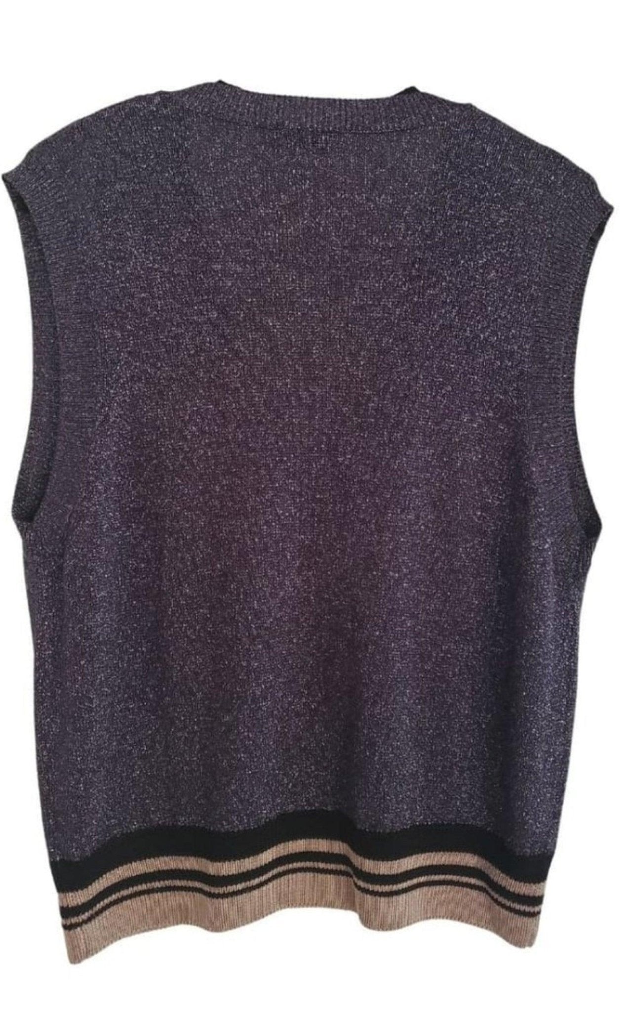 Dries Van Noten Purple Lurex V - neck Sleeveless Top - Runway Catalog