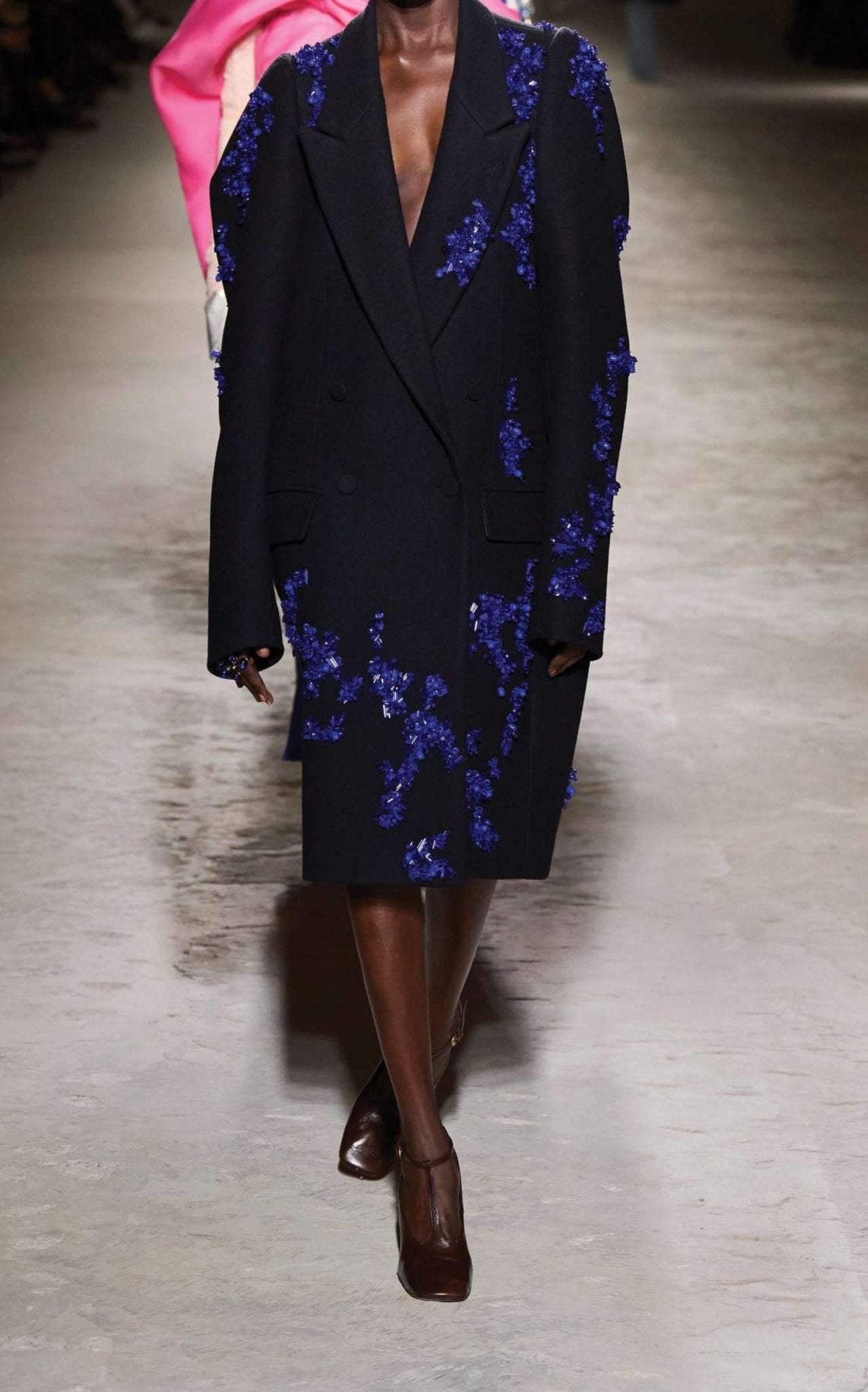 Dries Van Noten Rinky Embroidered Wool - Blend Cocoon Coat - Runway Catalog