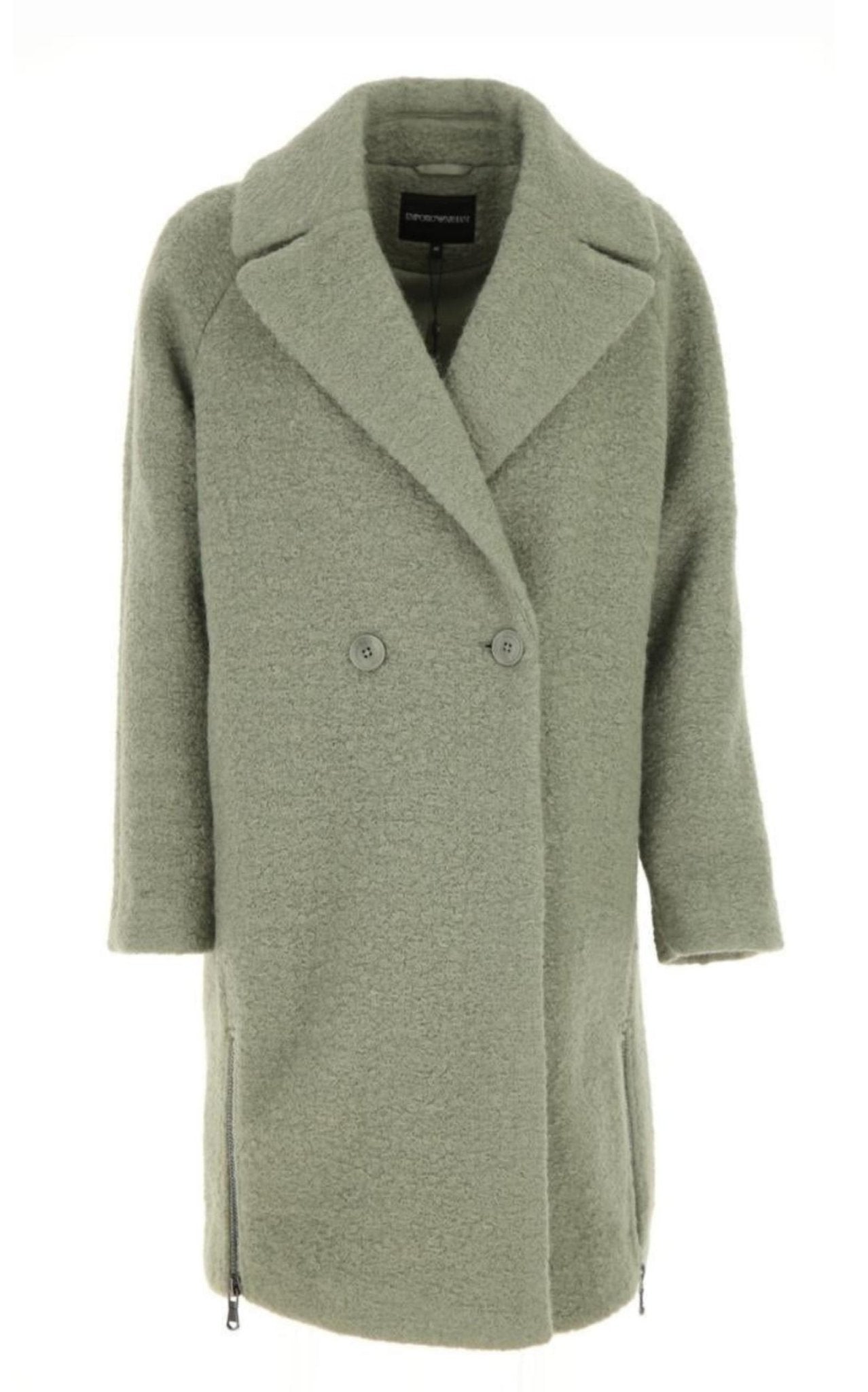 Emporio Armani Double - breasted Celadon Green Coat - Runway Catalog