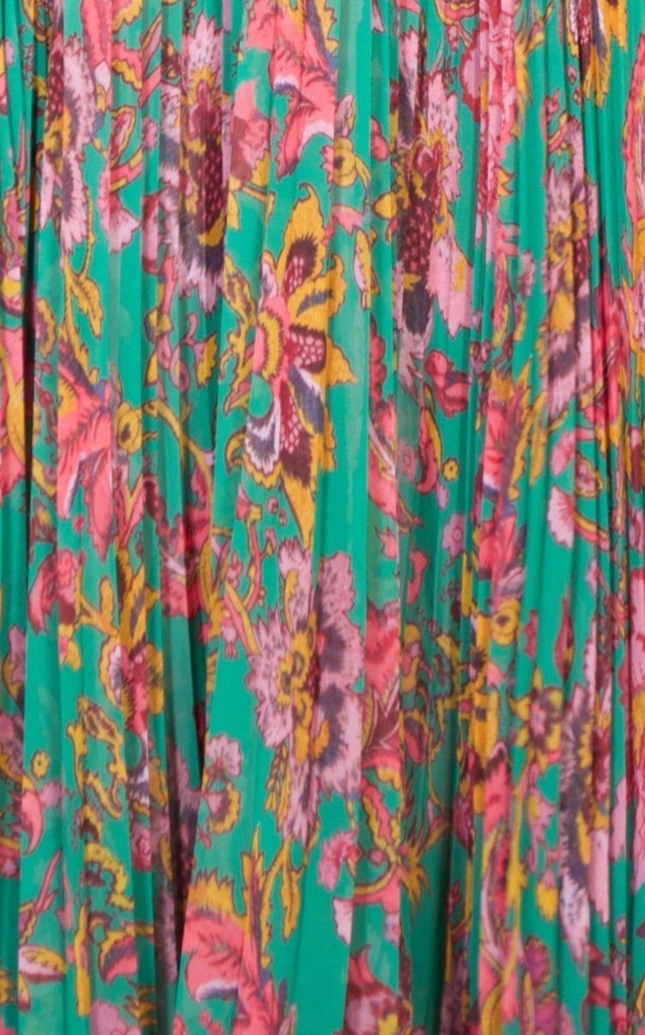 Etro Ying Yang Micro - Print Pleated Chiffon Gown - Runway Catalog